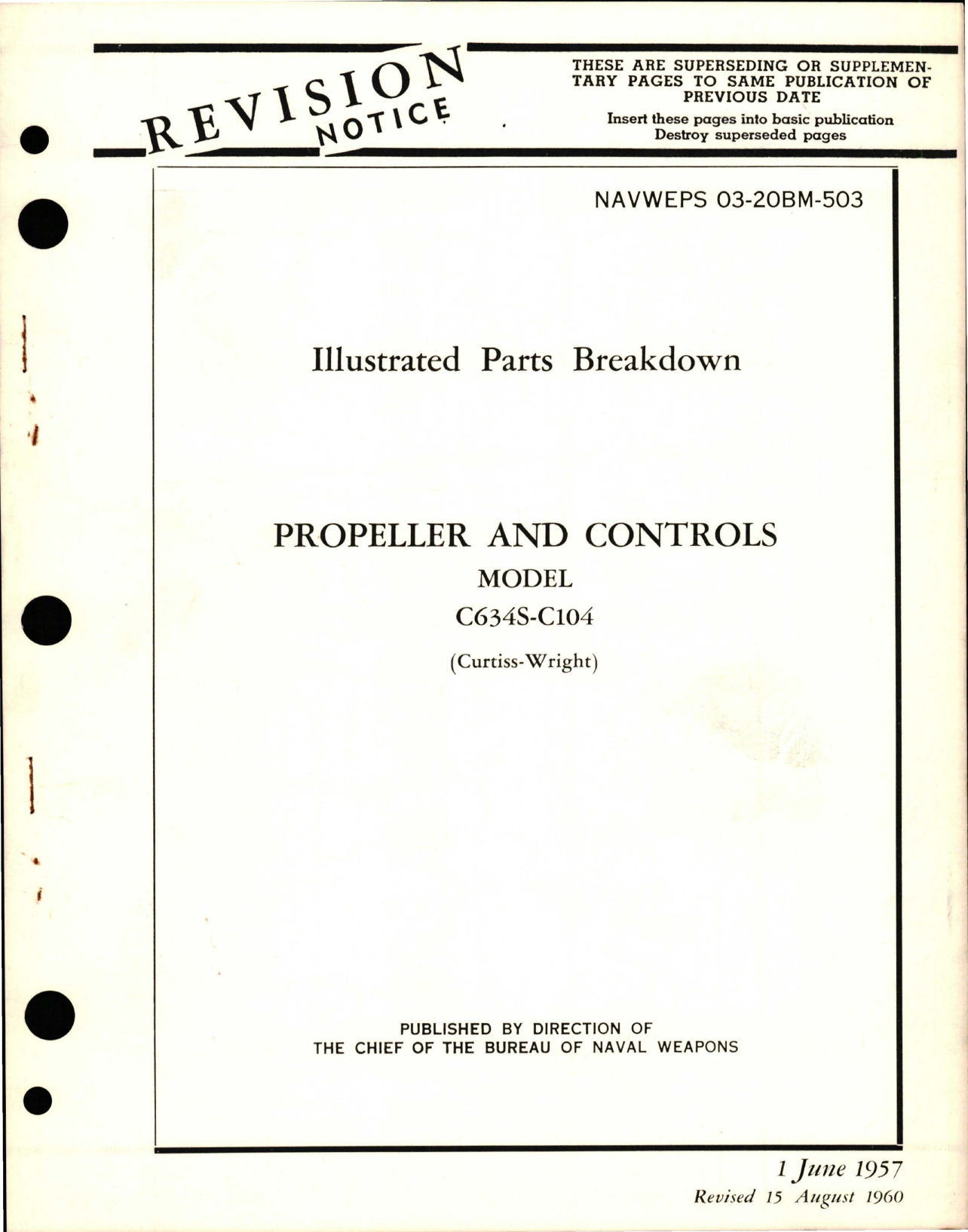 Sample page 1 from AirCorps Library document: Illustrated Parts Breakdown for Propeller and Controls - Model C634S-C104