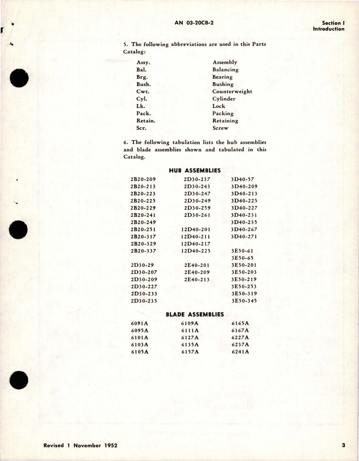 Sample page 5 from AirCorps Library document: Parts Catalog for Counterweight Propellers - Hub Models 2B20, 2D30, 2E40, 3D40, 3E50, and 12D40