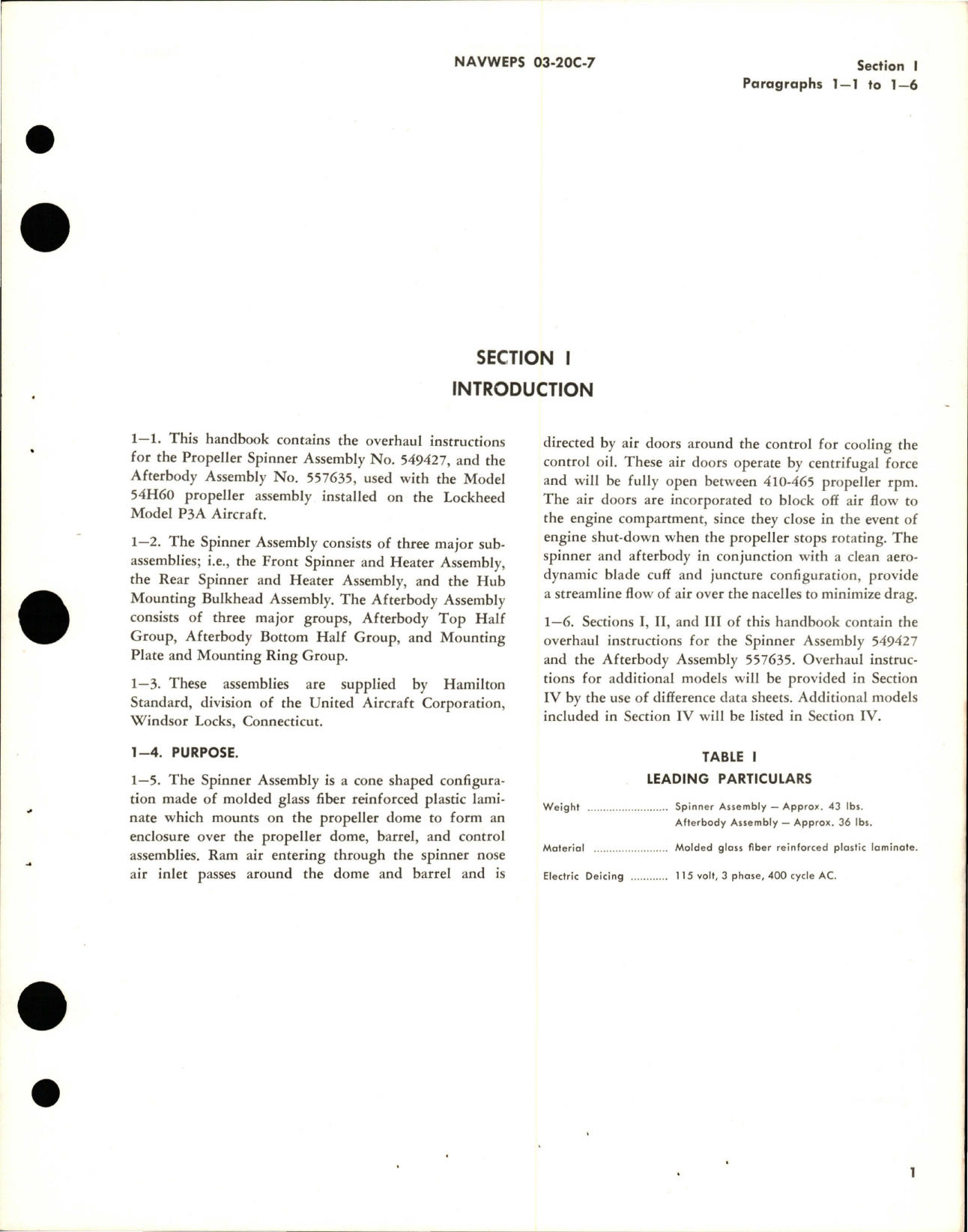 Sample page 5 from AirCorps Library document: Overhaul Instructions for Aircraft Propeller Spinner and Anti-Icing - Spinner Assembly 549427 -  Afterbody Assembly 557635