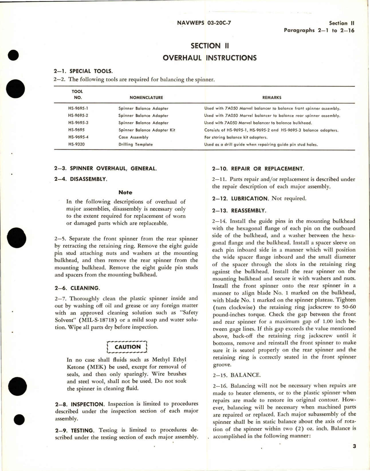 Sample page 7 from AirCorps Library document: Overhaul Instructions for Aircraft Propeller Spinner and Anti-Icing - Spinner Assembly 549427 -  Afterbody Assembly 557635