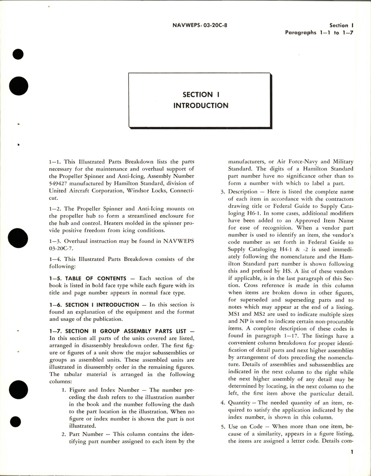 Sample page 5 from AirCorps Library document: Illustrated Parts Breakdown for Propeller Spinner, Anti-Icing and Propeller Afterbody