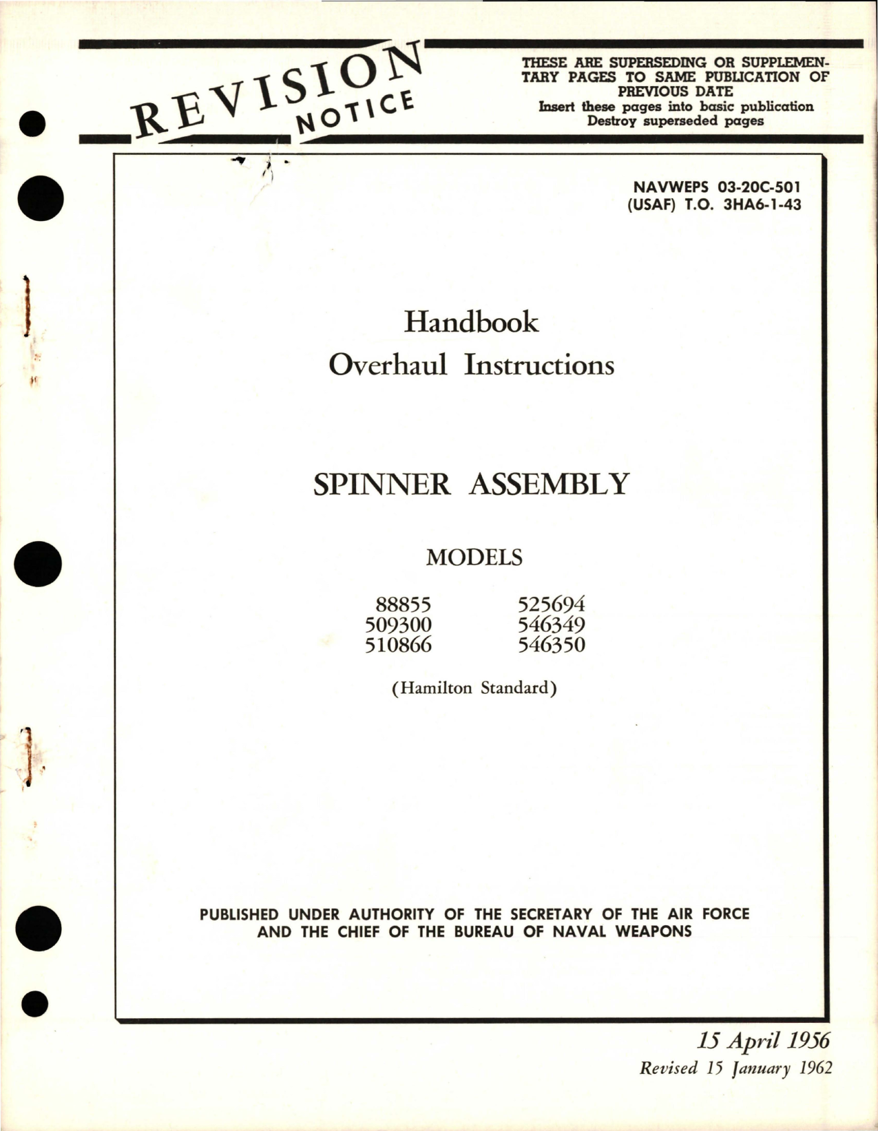 Sample page 1 from AirCorps Library document: Overhaul Instructions for Spinner Assembly