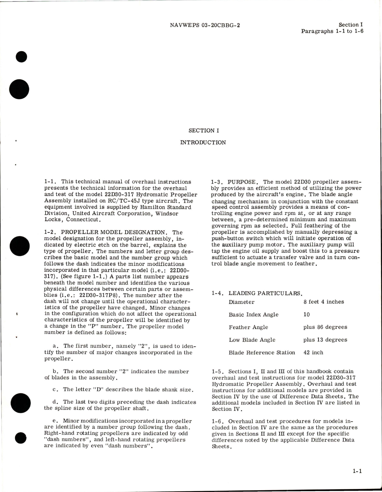 Sample page 5 from AirCorps Library document: Overhaul Instructions for Variable Pitch Propeller - 22D30-305, 22D30-307, and 22D30-317