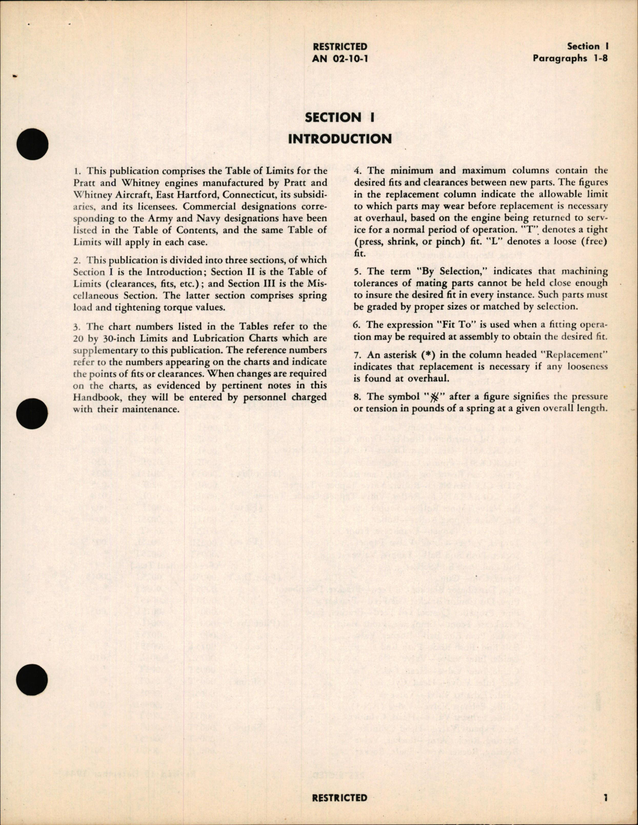 Sample page 7 from AirCorps Library document:  Table of Limits for R-985, R-1340, R-1830, R-2000, R-2800 Aircraft Engine