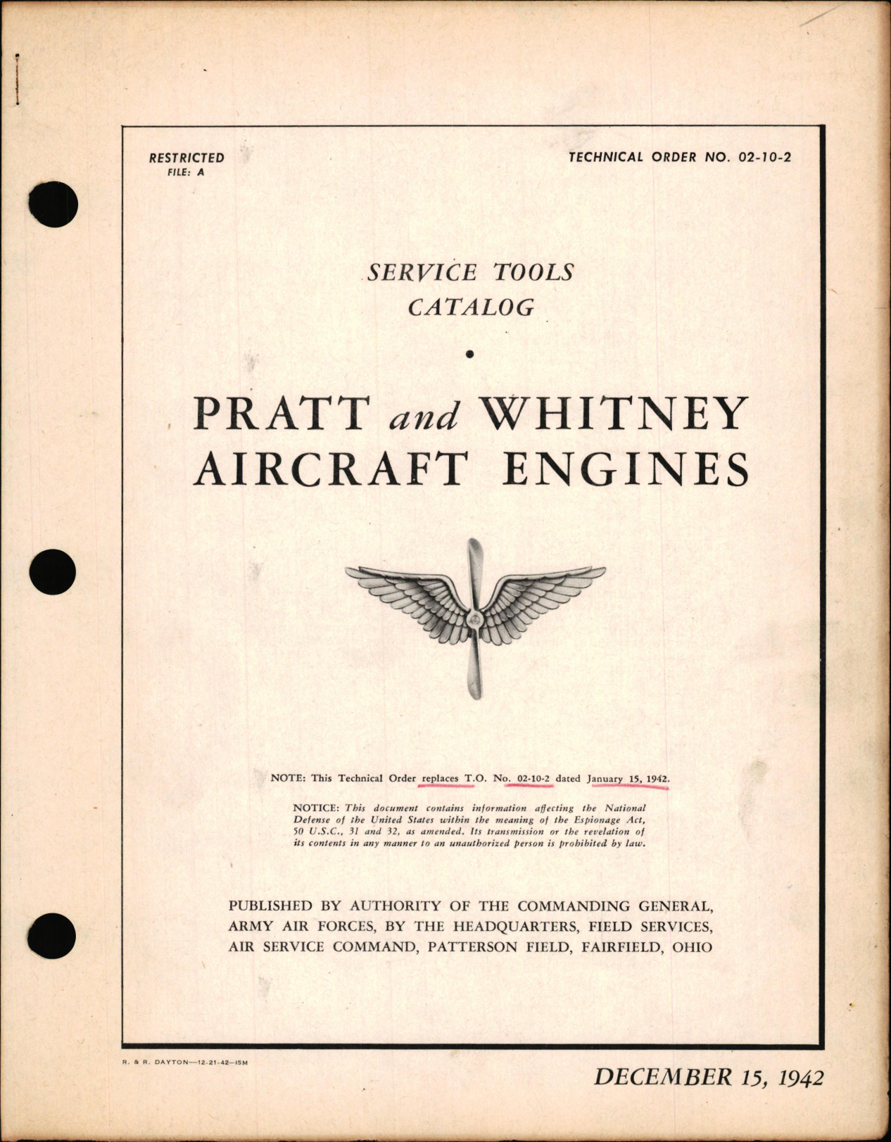 Sample page 1 from AirCorps Library document: Service Tools Catalog for Pratt & Whitney Aircraft Engines