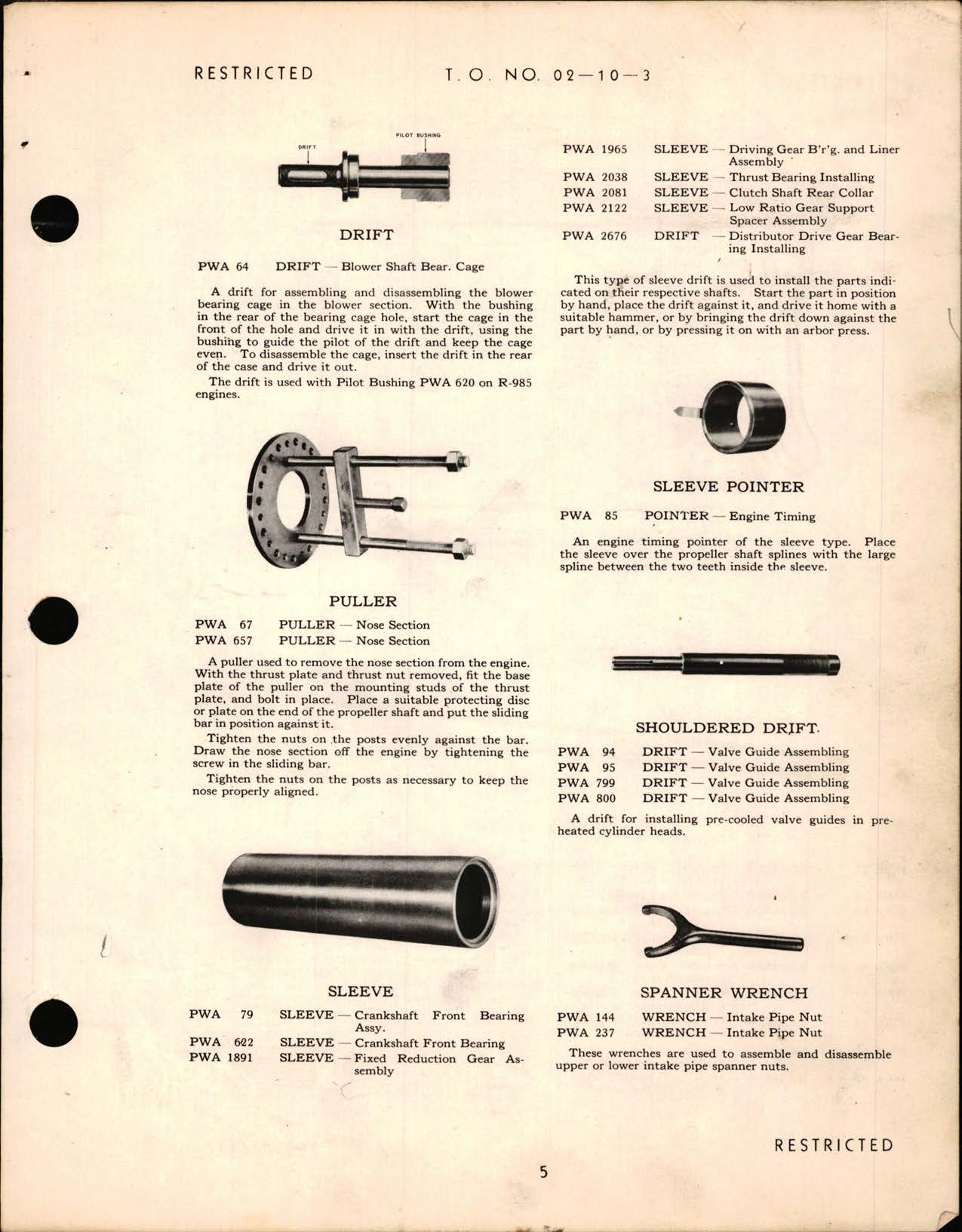 Sample page 9 from AirCorps Library document: Overhaul Tools Catalog for Pratt & Whitney Engines