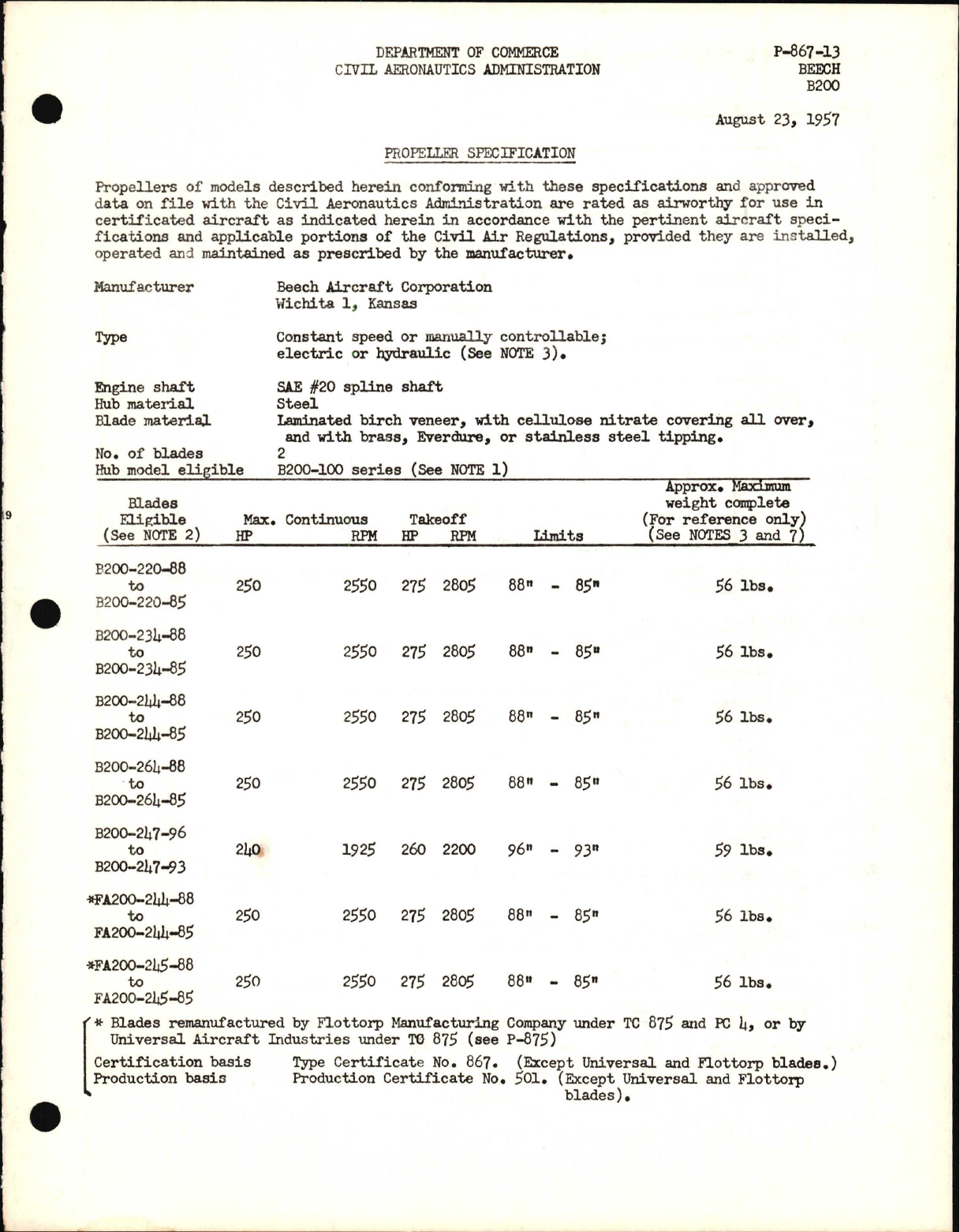 Sample page 1 from AirCorps Library document: B200