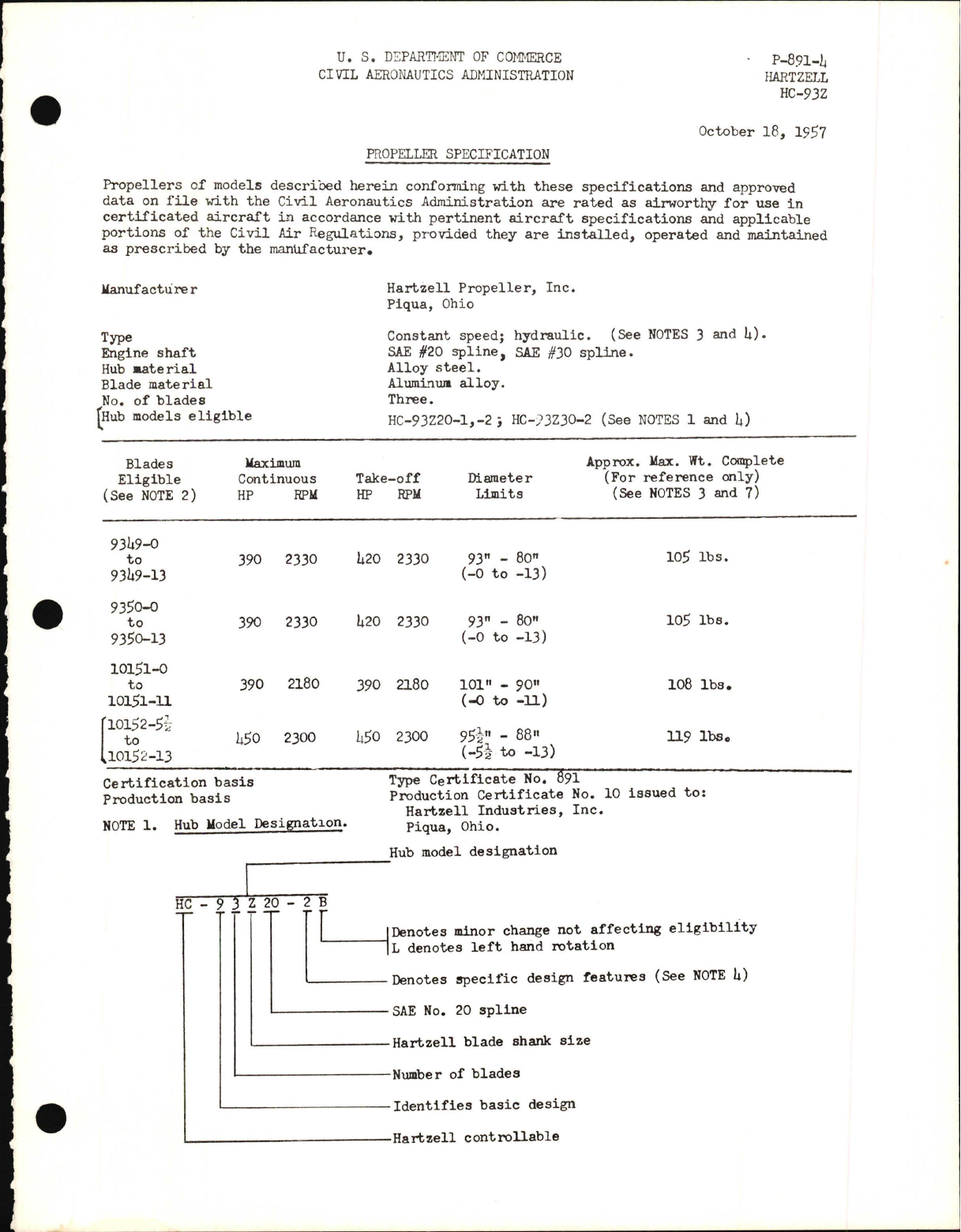 Sample page 1 from AirCorps Library document: HC-93Z