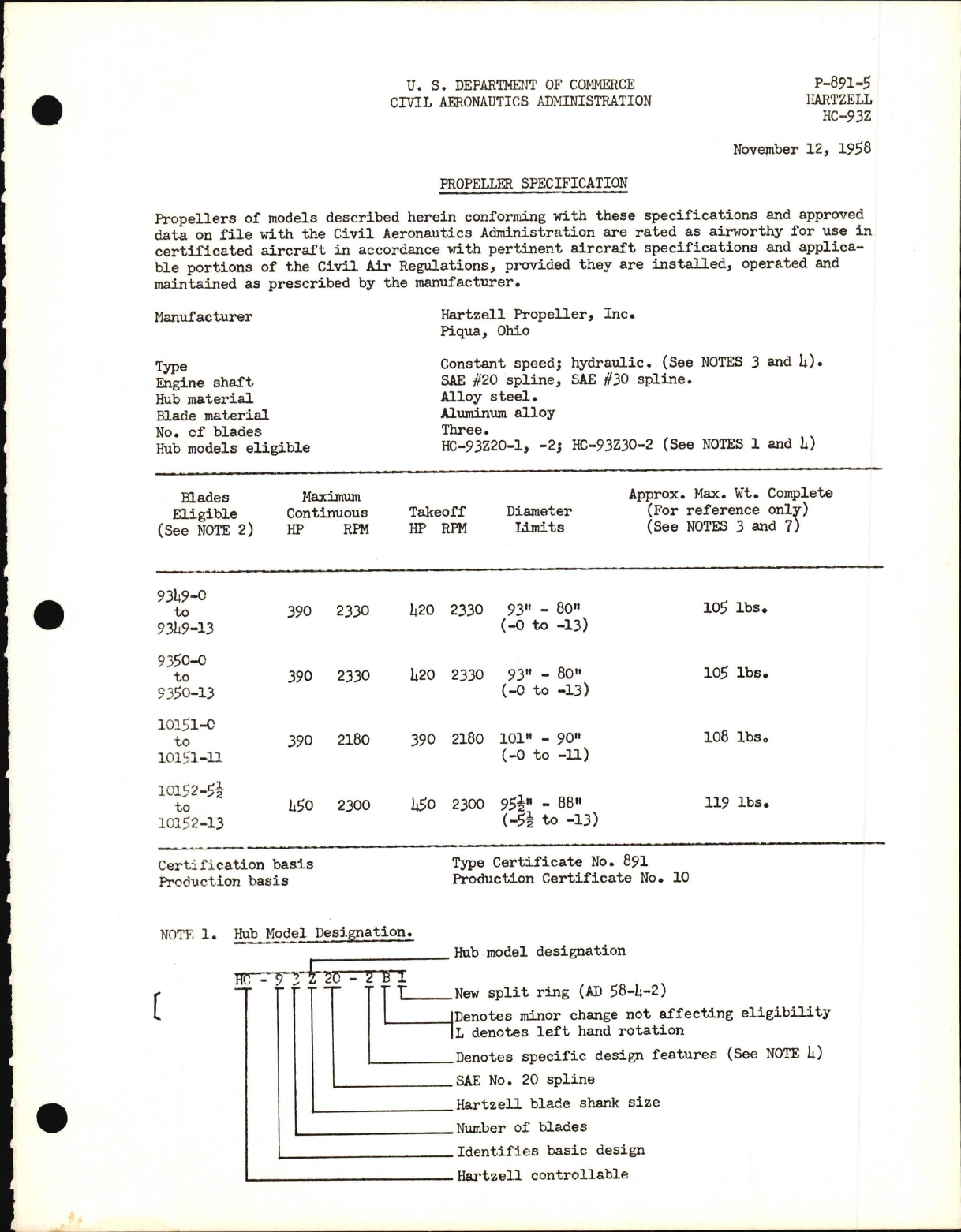 Sample page 1 from AirCorps Library document: HC-93Z