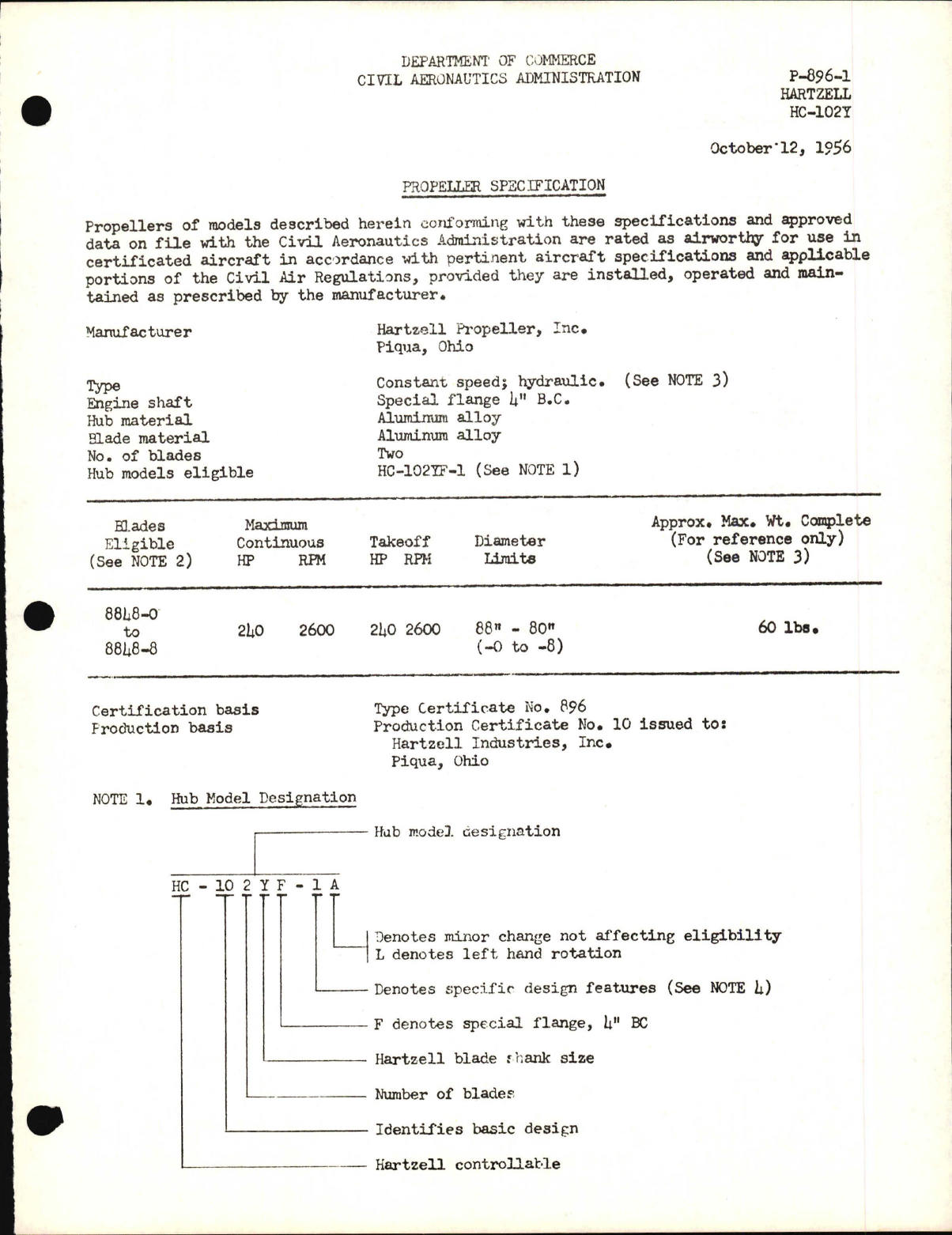 Sample page 1 from AirCorps Library document: HC-102Y