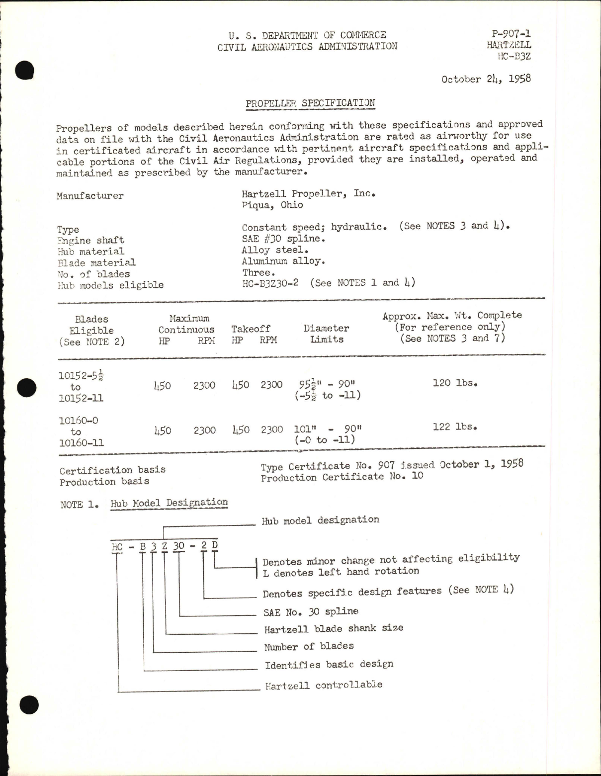 Sample page 1 from AirCorps Library document: HC-B3Z