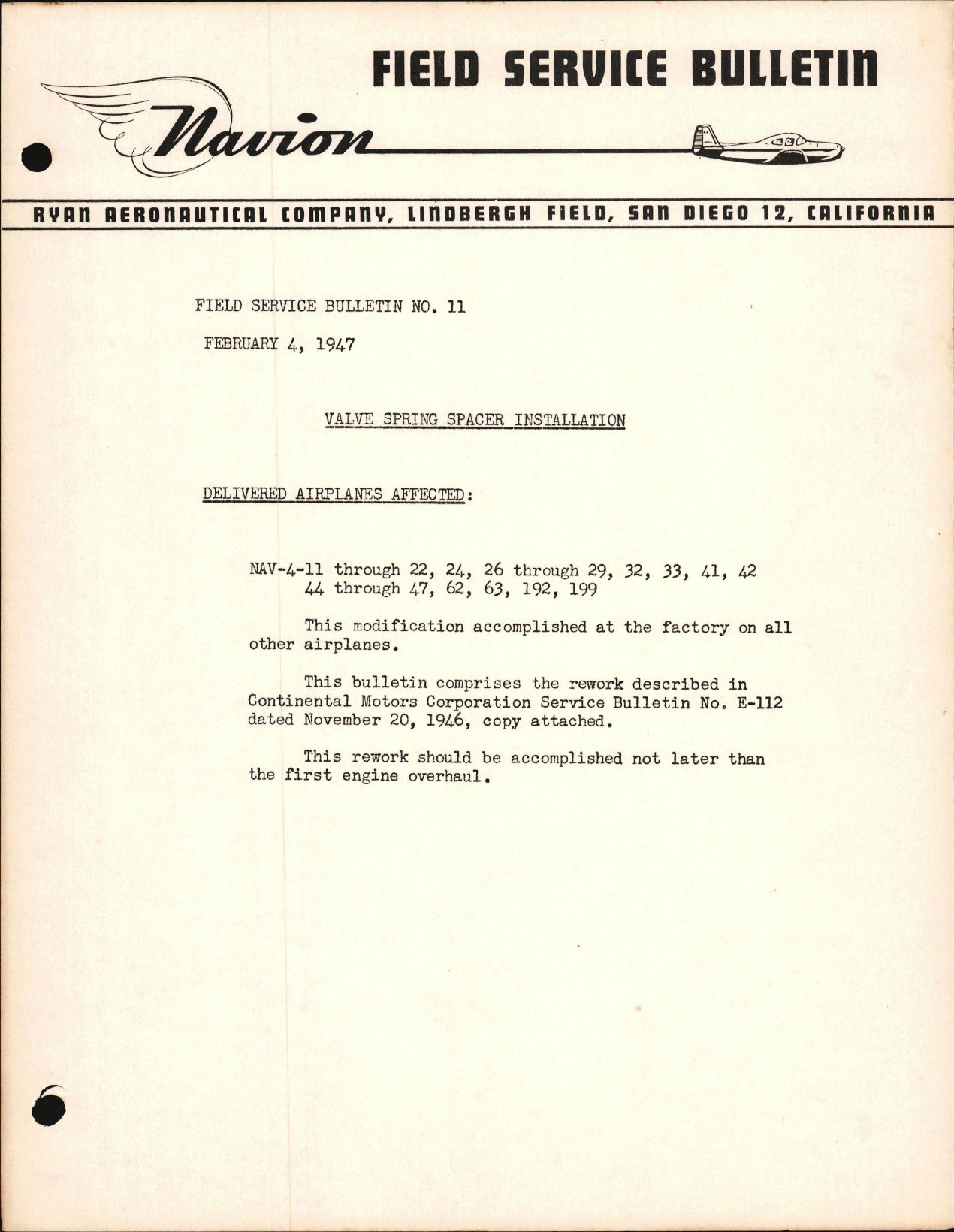 Sample page 1 from AirCorps Library document: Valve Spring Spacer Installation