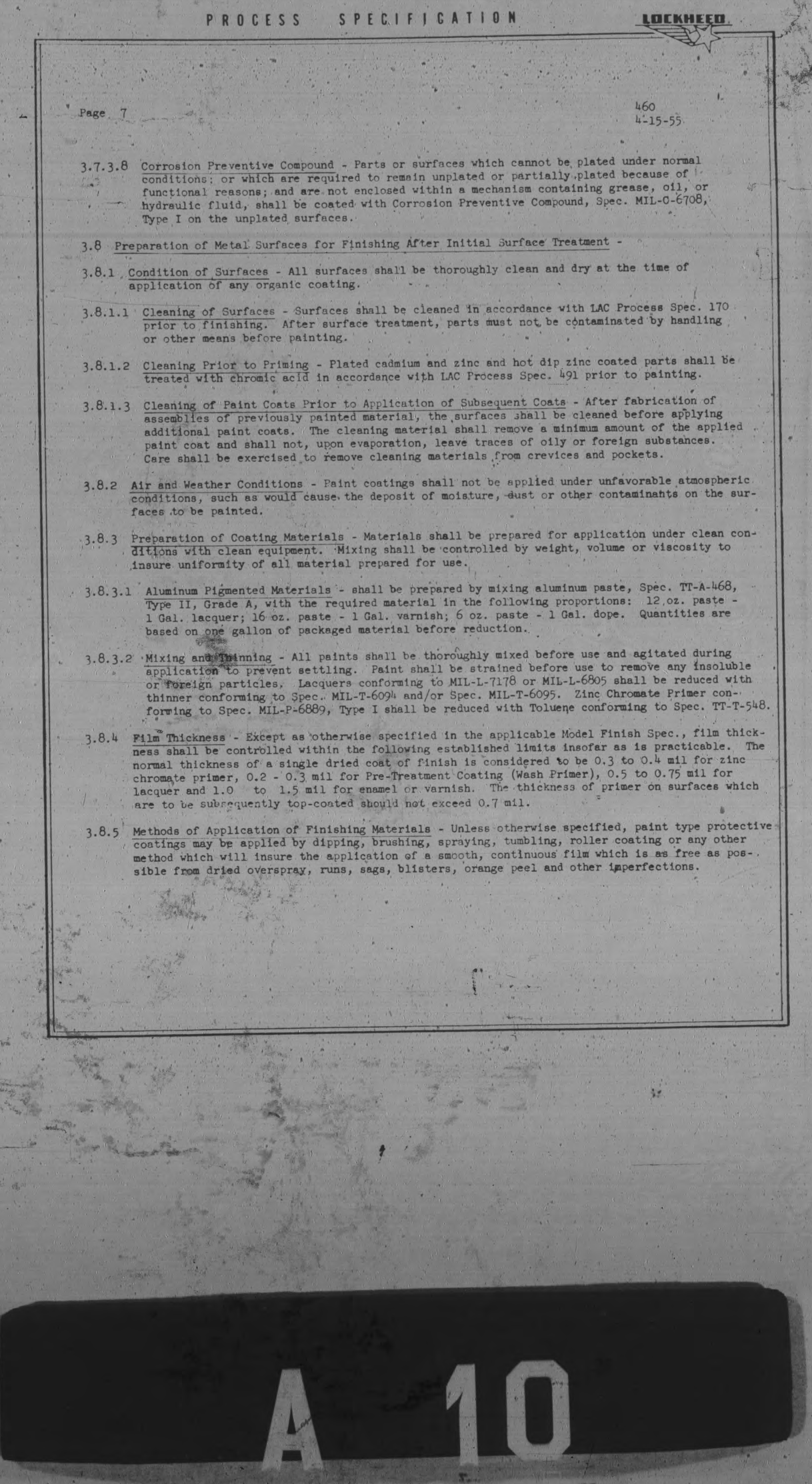 Sample page 7 from AirCorps Library document: Standard Finish Requirements - All Models