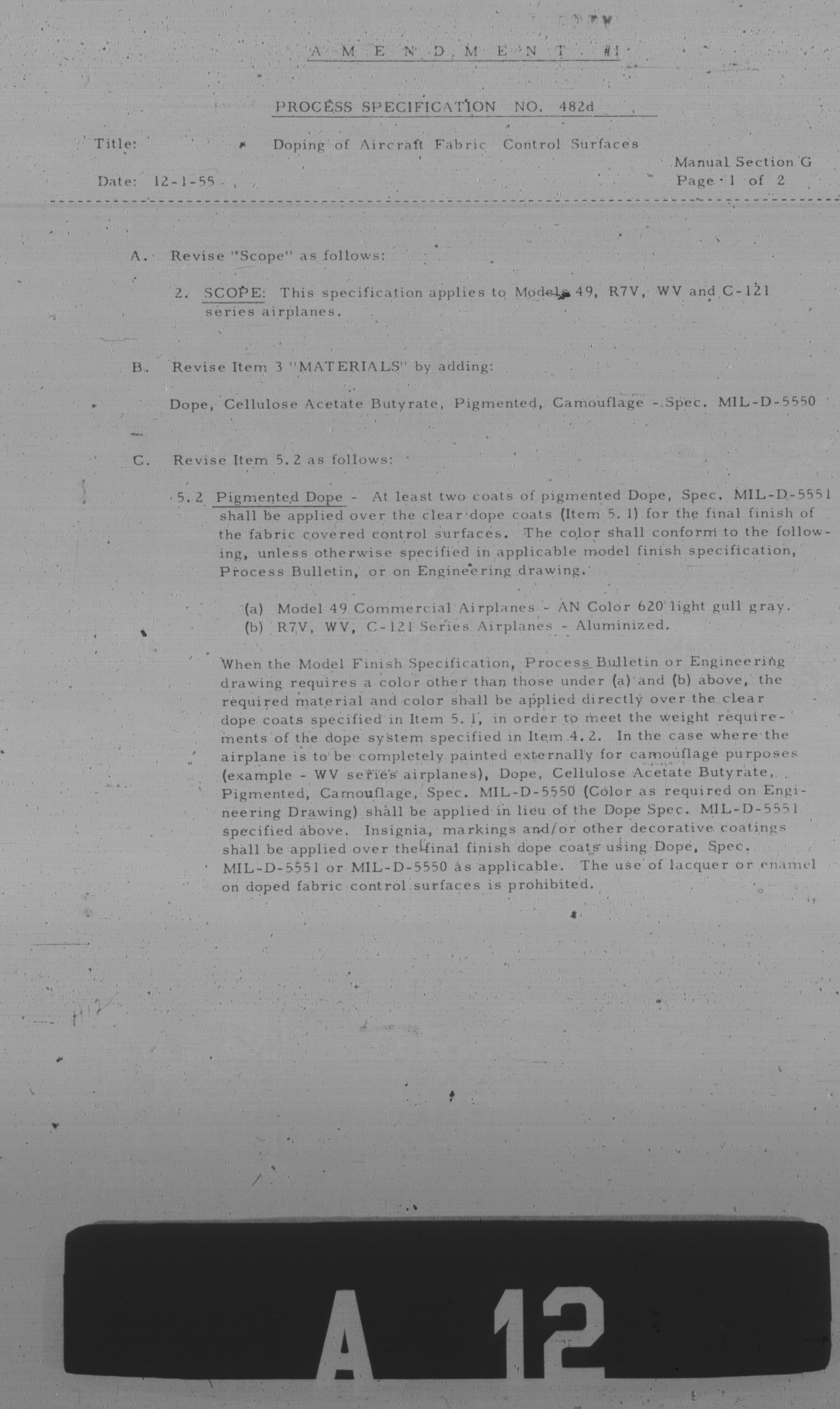 Sample page 3 from AirCorps Library document: Doping of Aircraft Fabric Control Surfaces