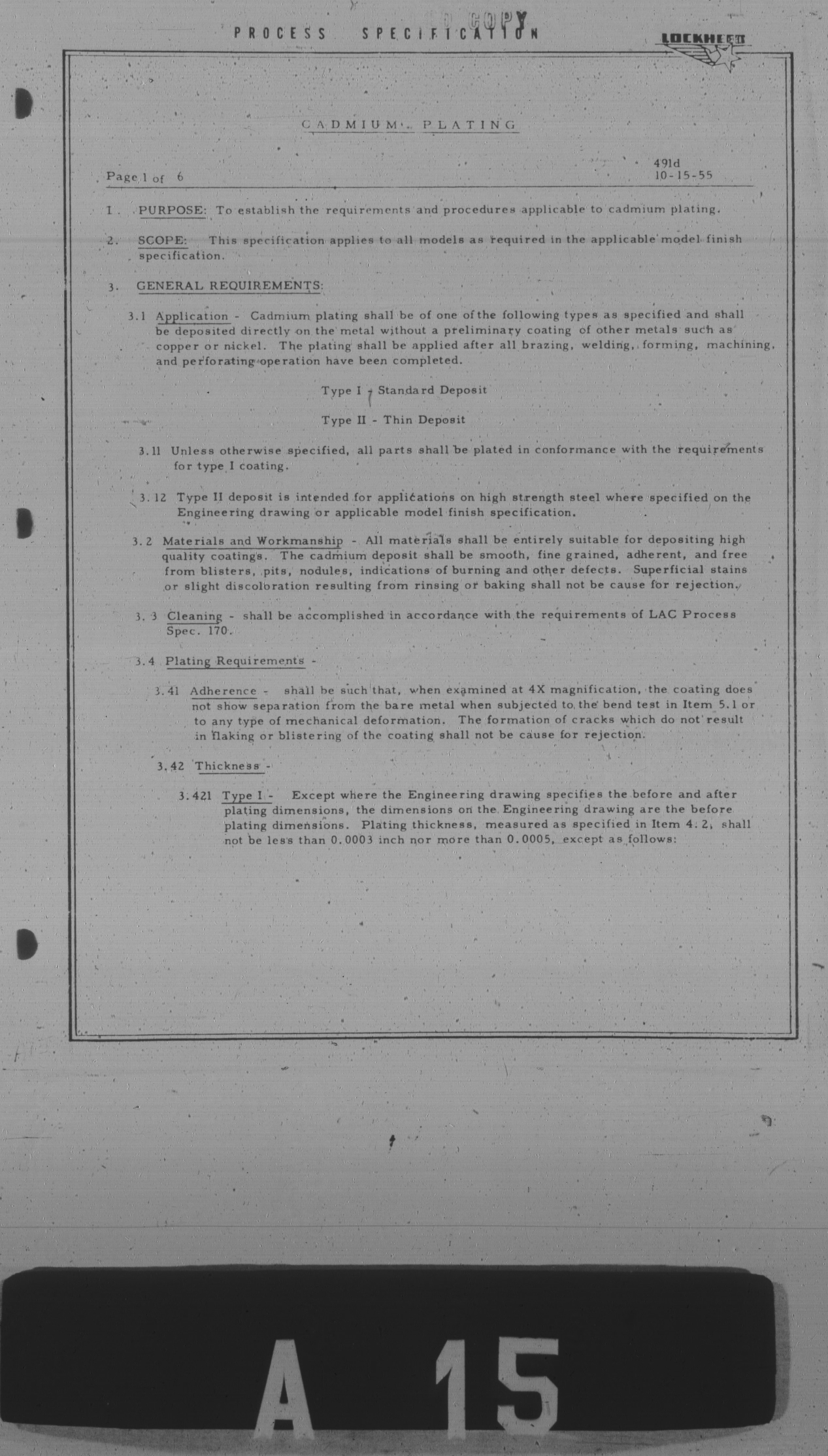 Sample page 1 from AirCorps Library document: Cadmium Plating
