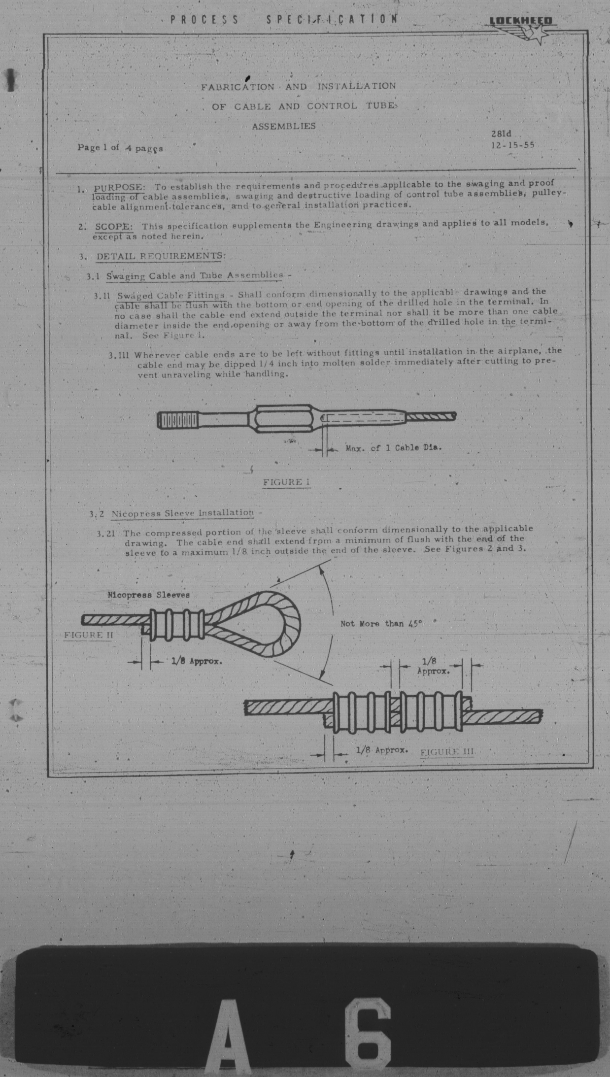 Sample page 1 from AirCorps Library document: Fabrication & Installation of Cable and Control Tube Assemblies