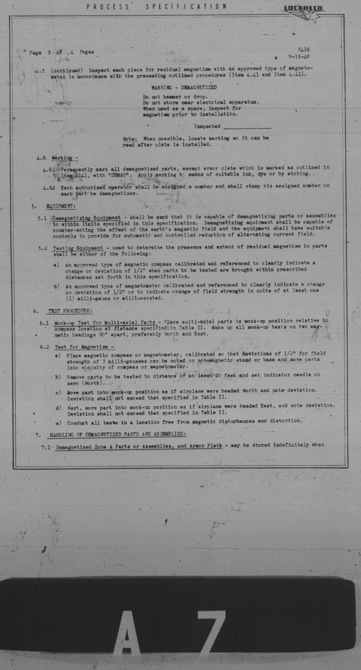 Sample page 3 from AirCorps Library document: Demagnetization of Steel (Ferro-Magnetic Aircraft Parts)