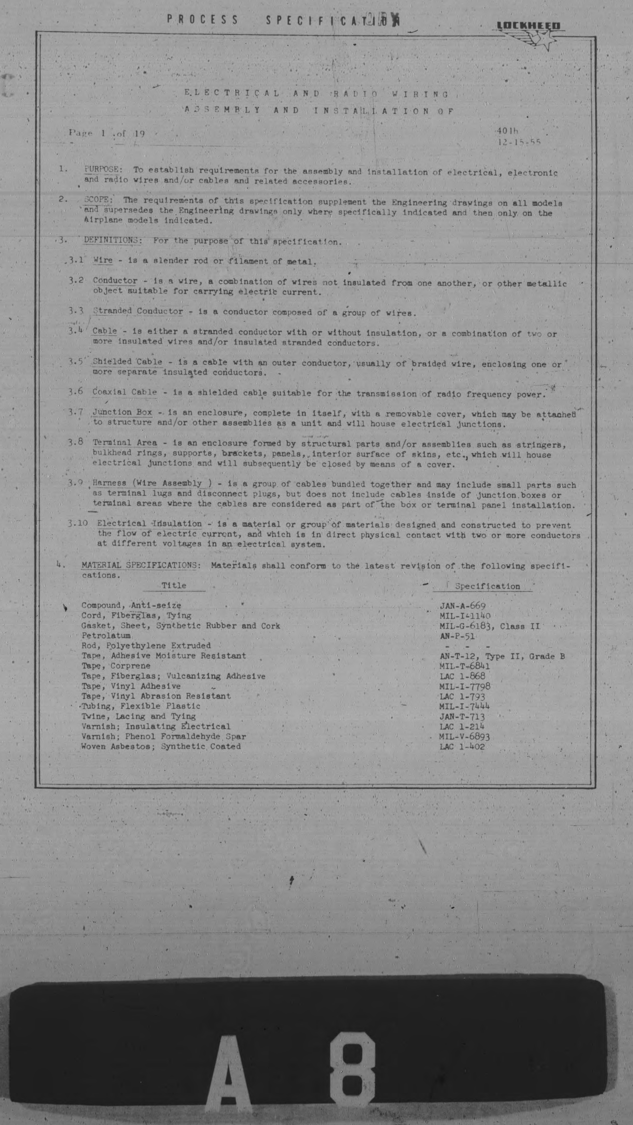 Sample page 1 from AirCorps Library document: Electrical and Radio Wiring Assembly and Installation
