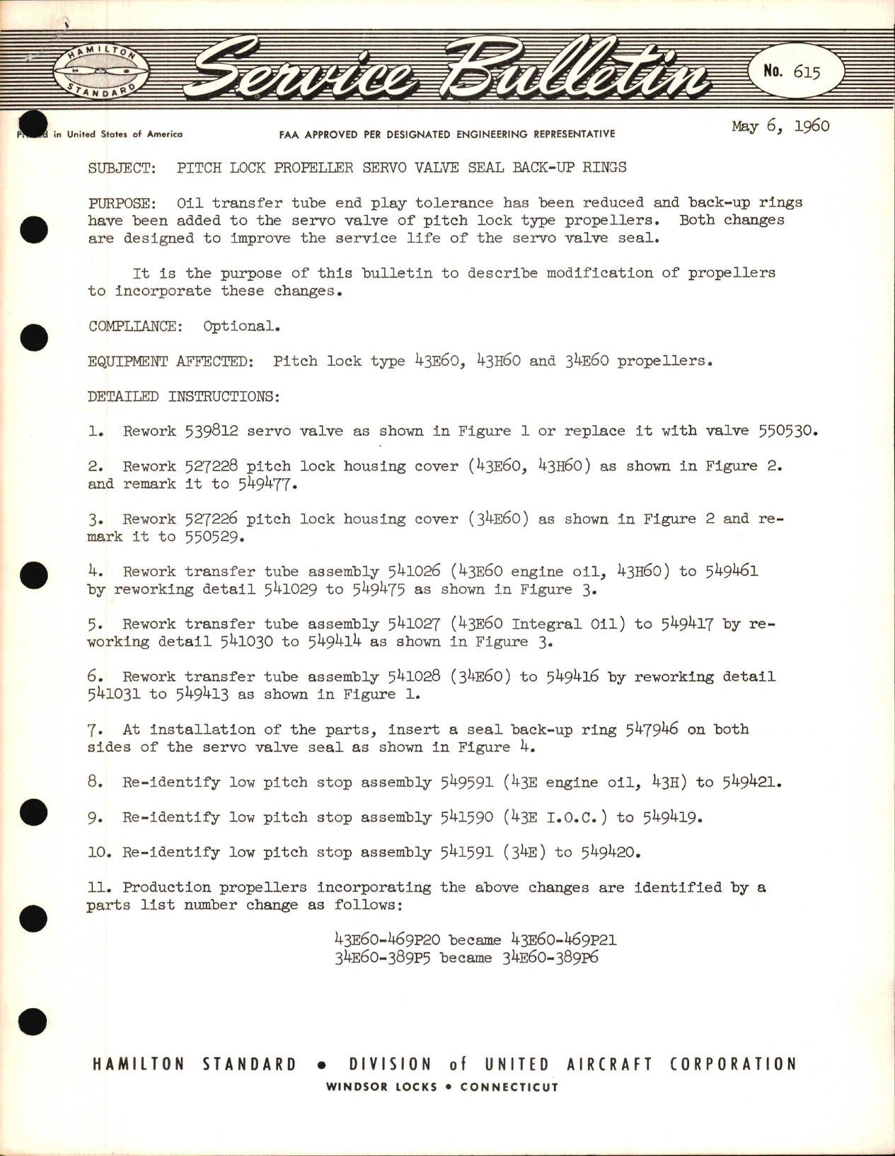 Sample page 1 from AirCorps Library document: Pitch Lock Propeller Servo Valve Seal Back-Up Rings