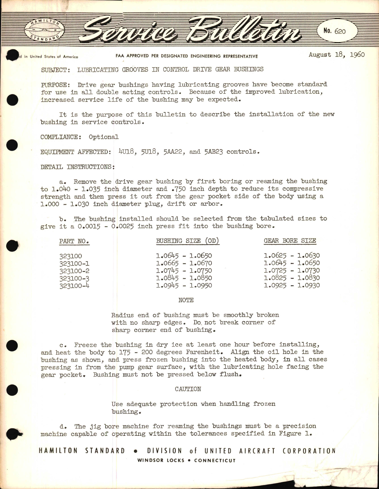 Sample page 1 from AirCorps Library document: Lubricating Grooves in Control Drive Gear Bushings
