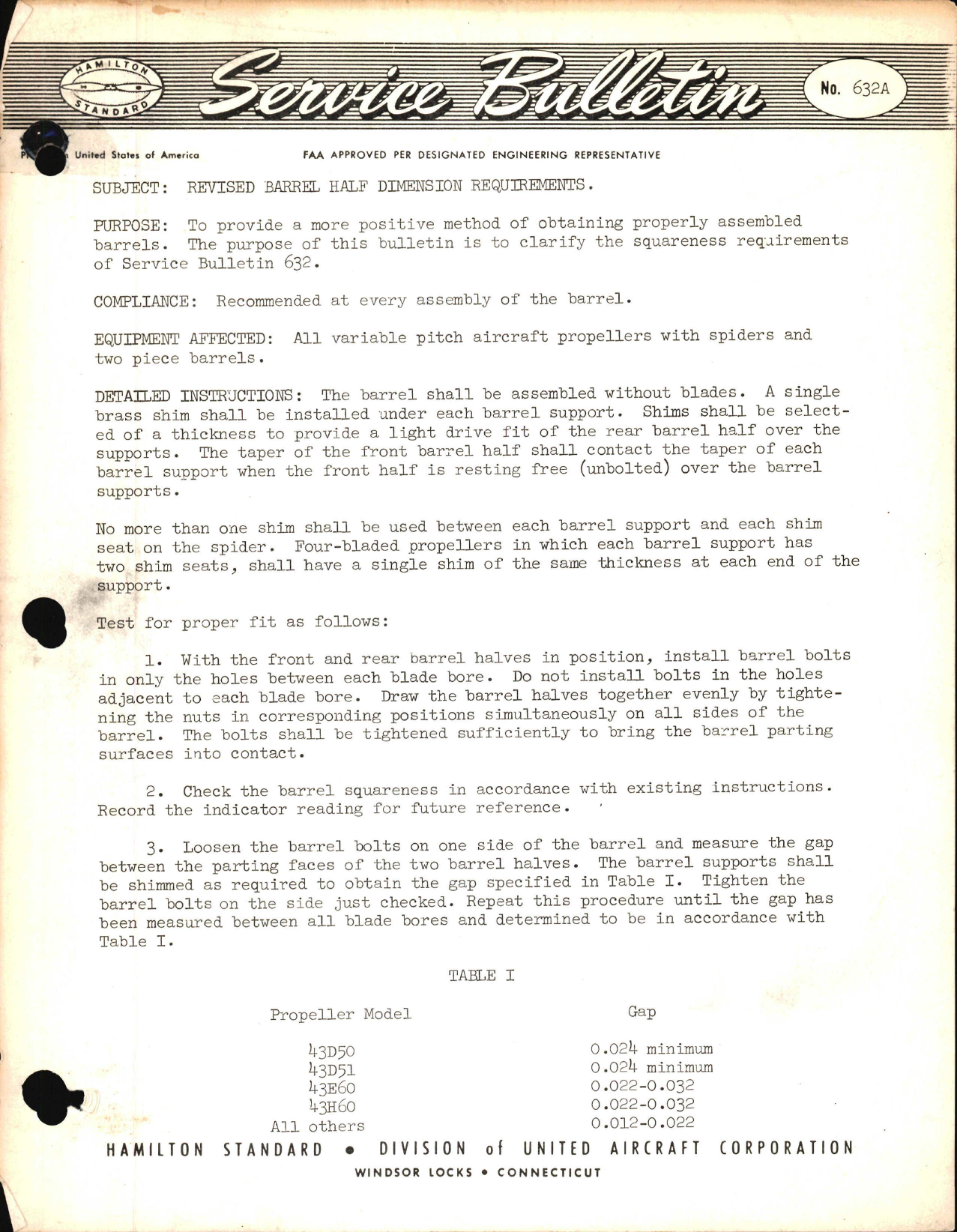 Sample page 1 from AirCorps Library document: Revised Barrel Half Dimension Requirements