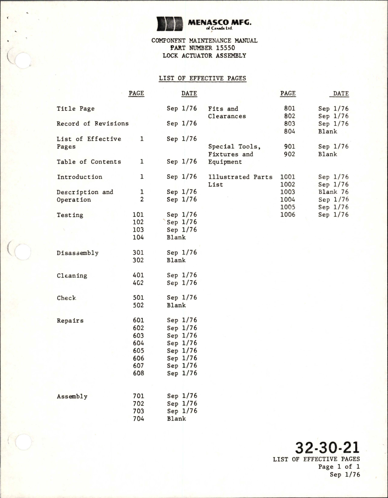 Sample page 5 from AirCorps Library document: Component Maintenance Manual for Main Landing Gear Lock Actuator Assembly - Parts 15550, 15550-1, and 15550-3