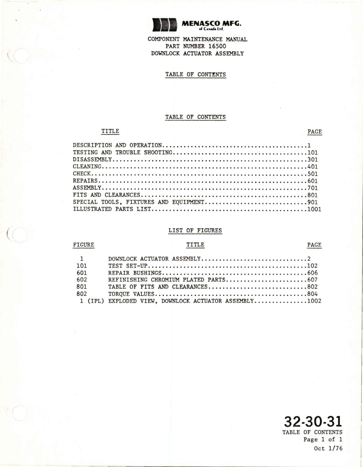 Sample page 7 from AirCorps Library document: Component Maintenance Manual for Nose Landing Gear Downlock Actuator Assembly - Part 16500-3