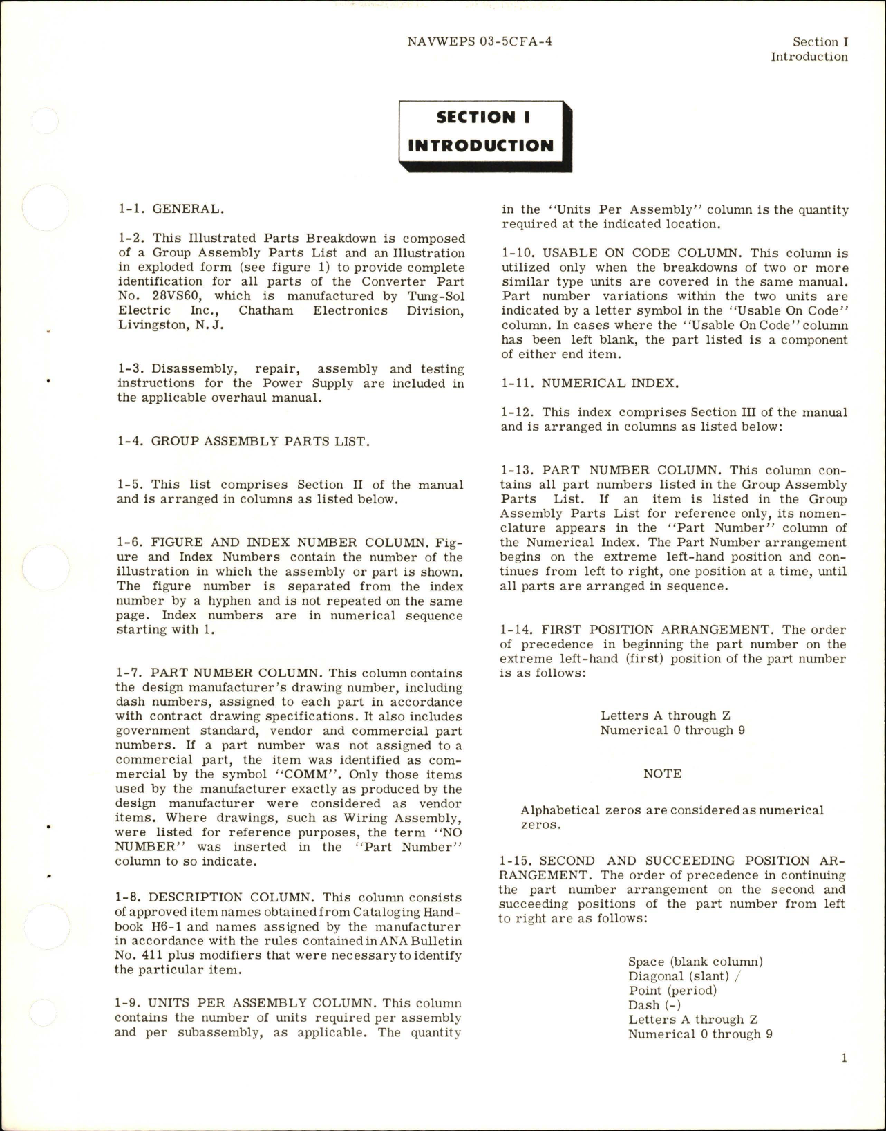 Sample page 5 from AirCorps Library document: Illustrated Parts Breakdown for 60 Ampere - Class A - Converter - Part 28VS60 - Type MS28124-1