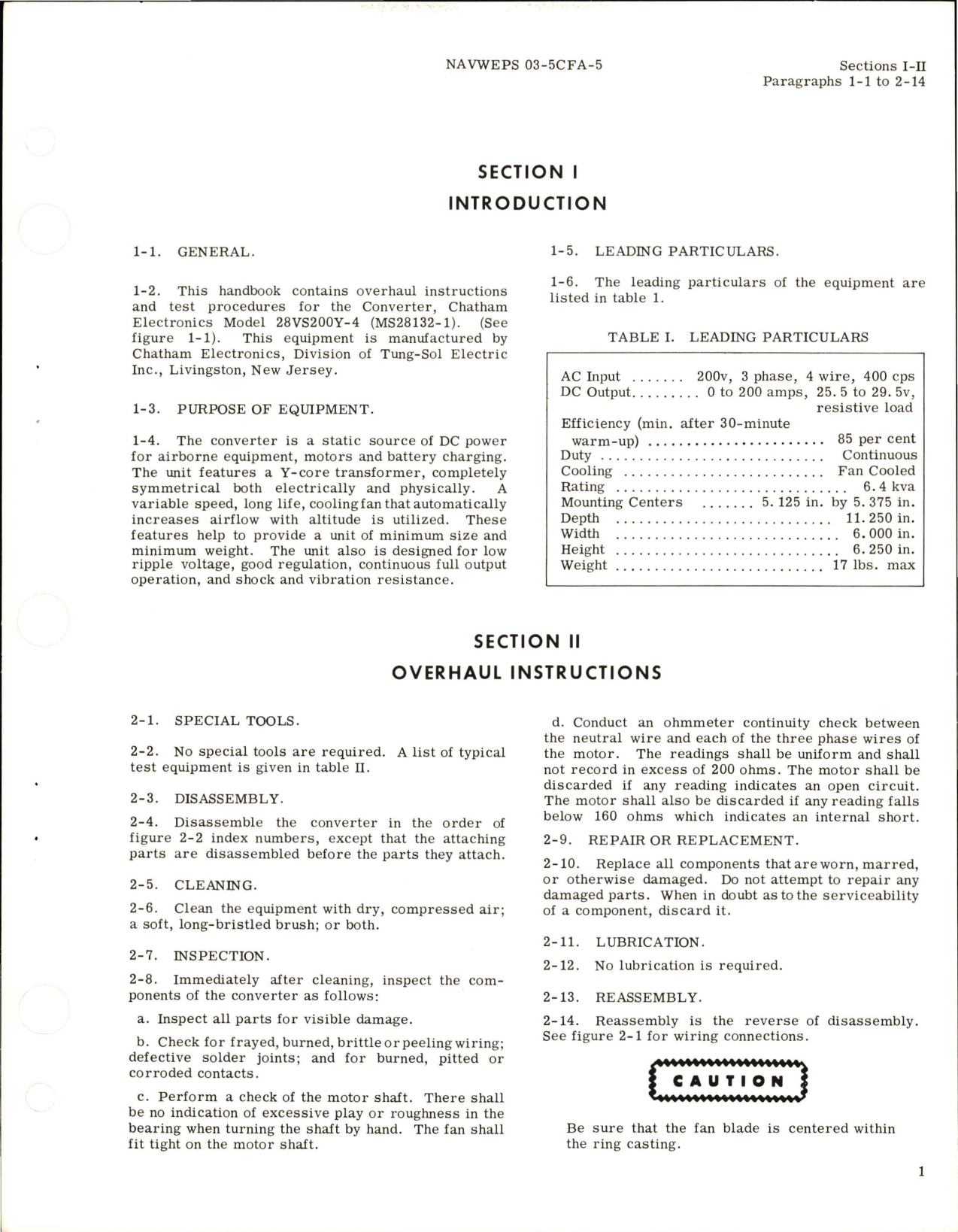 Sample page 5 from AirCorps Library document: Overhaul Instructions for 200 Ampere Class A Converter - Part 28VS200Y-4 - Type MS28132-1