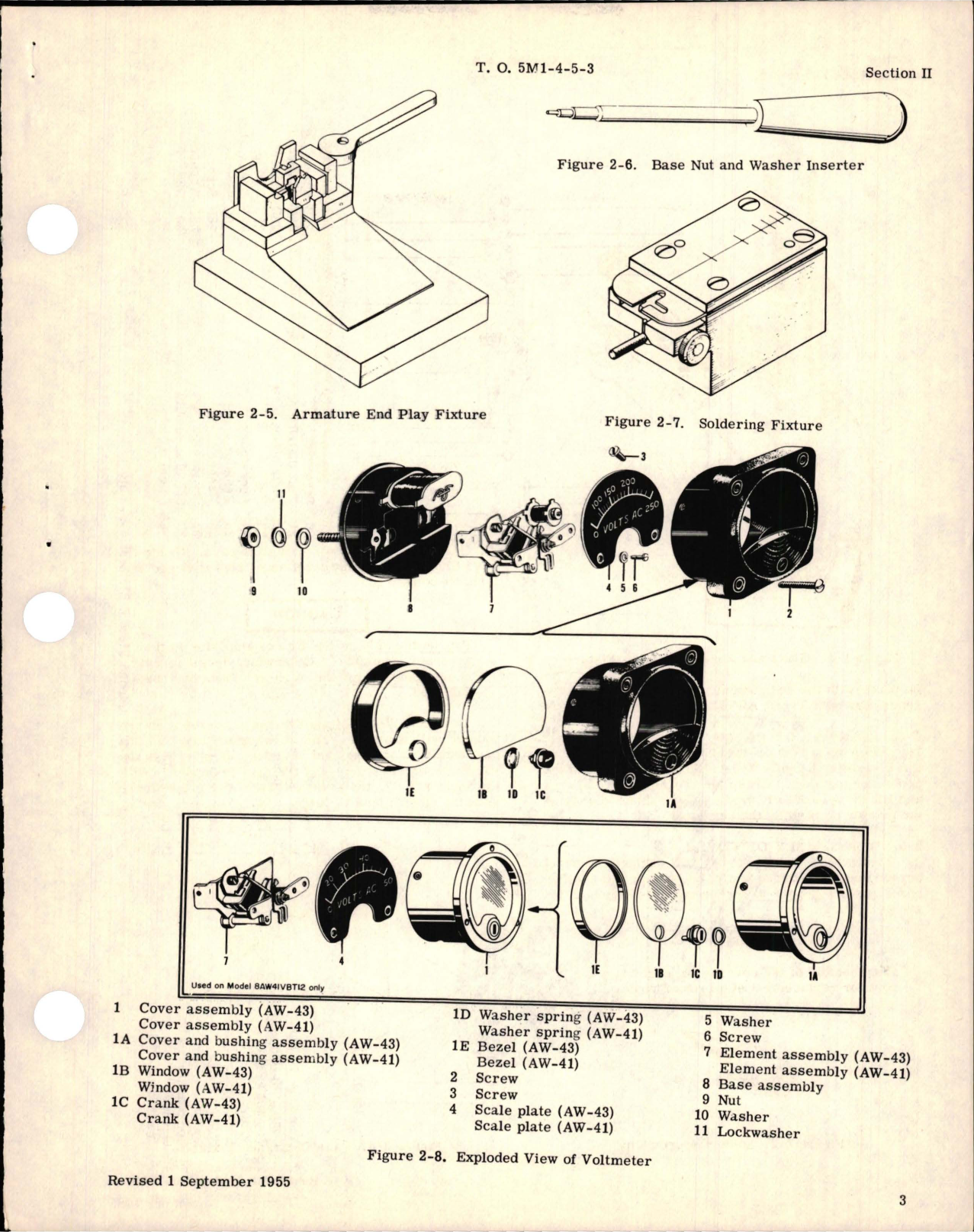 Sample page 5 from AirCorps Library document: Overhaul Instructions for AC Aircraft Voltmeters - Models 8AW43VAB1 and 8AW41VBT12 