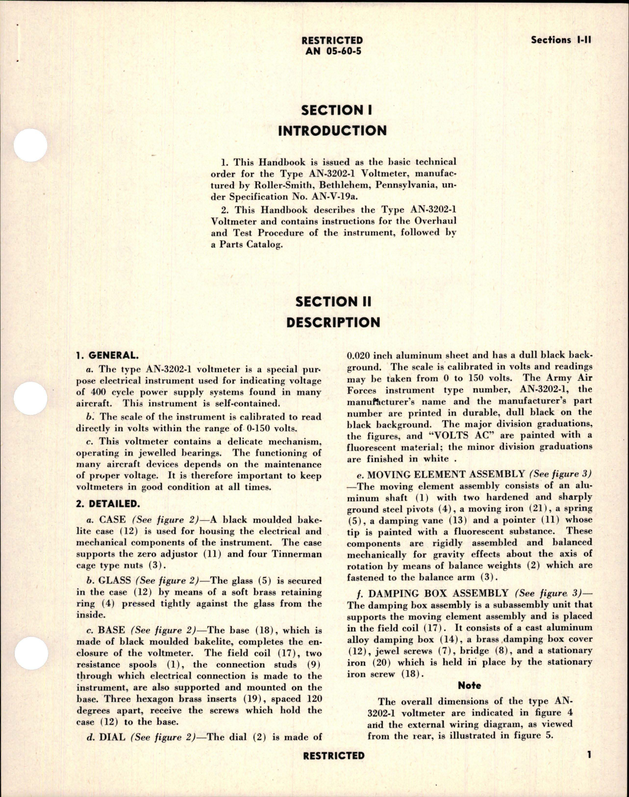 Sample page 7 from AirCorps Library document: Overhaul Instructions with Parts Catalog for Voltmeter - Type AN3202-1