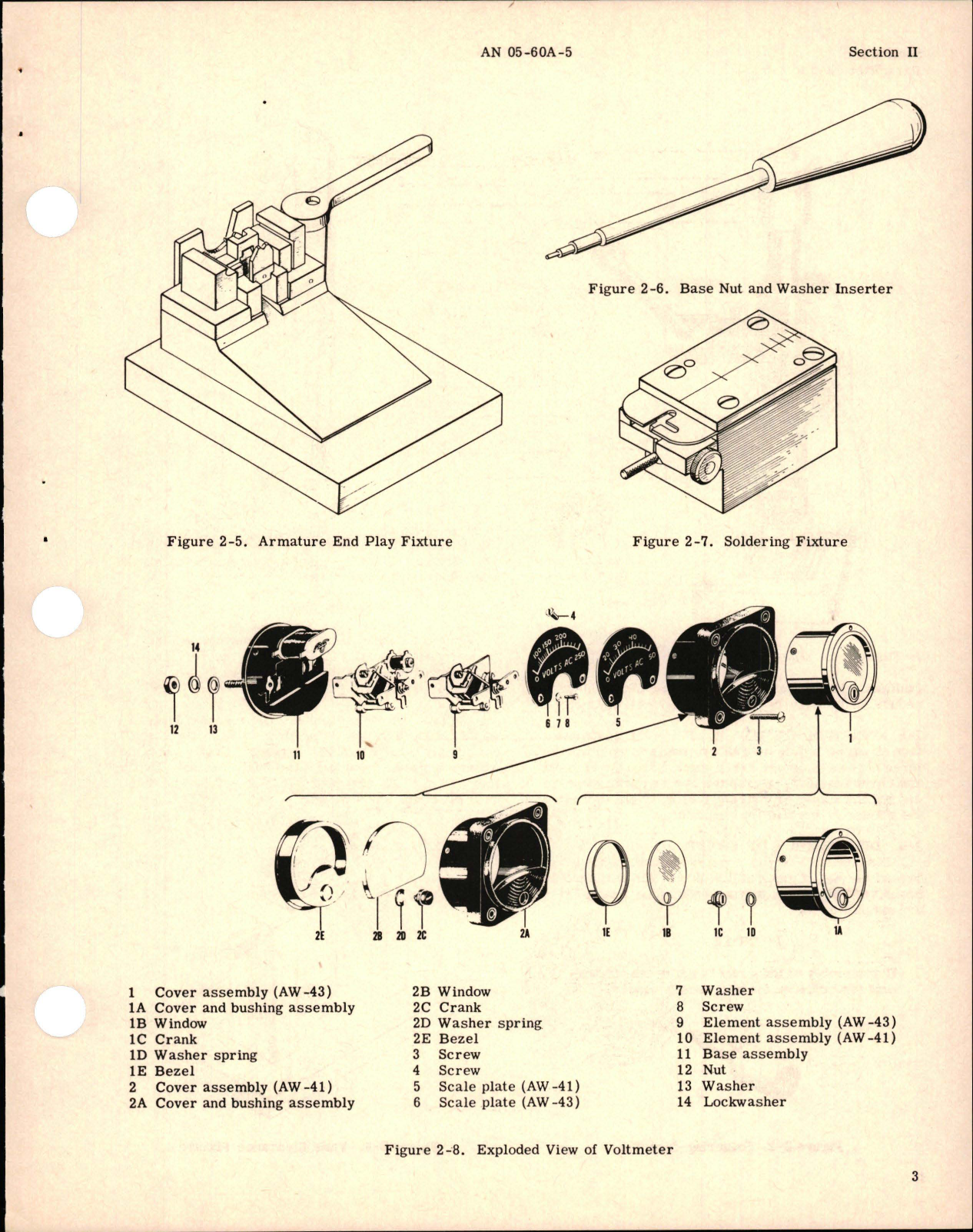 Sample page 7 from AirCorps Library document: Overhaul Instructions for A-C Aircraft Voltmeters - Models 8AW43VAB1 and 8AW41VBT12 