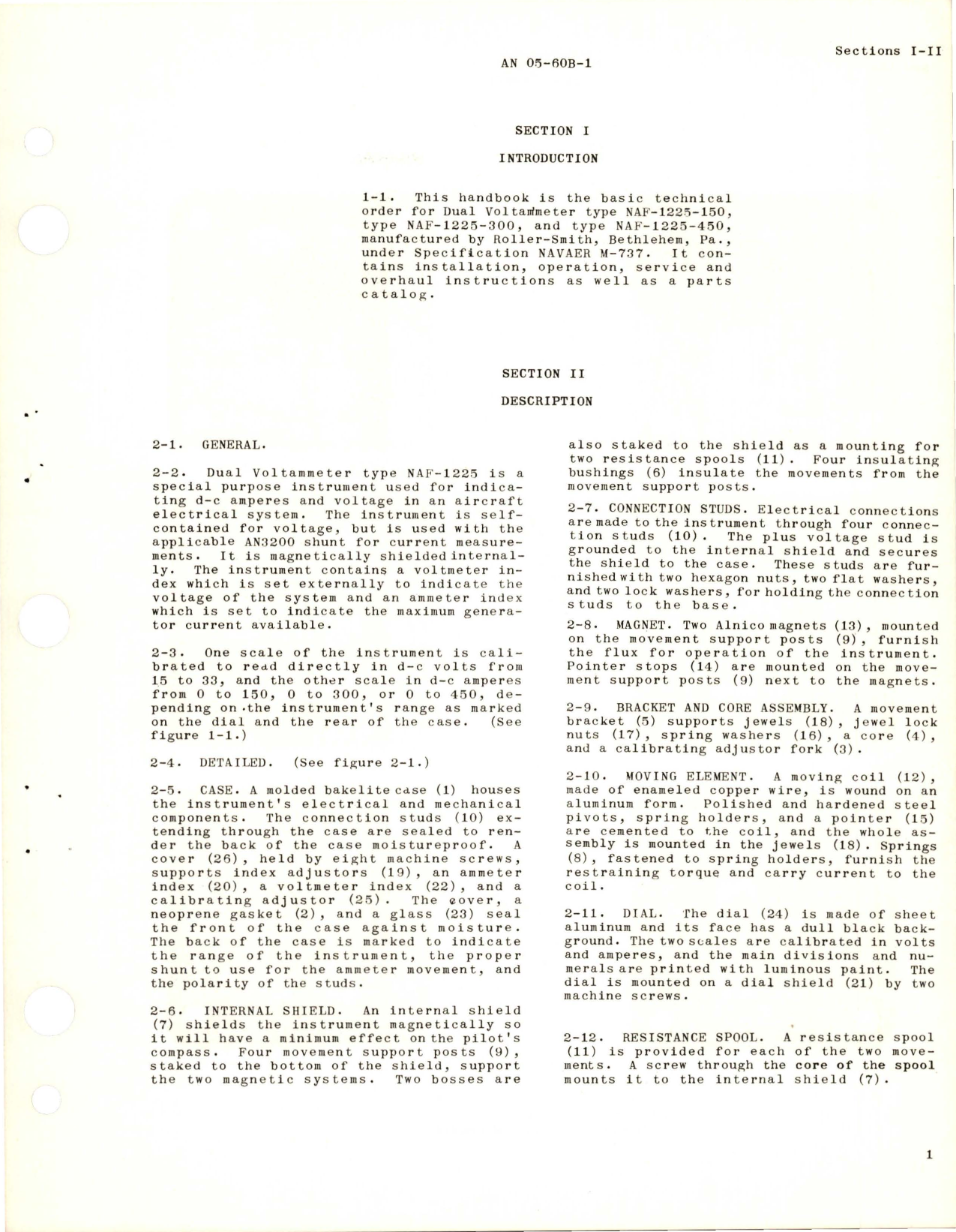 Sample page 5 from AirCorps Library document: Operation, Service and Overhaul Instructions with Parts Catalog for Dual Voltammeter - Parts 92267, 92268, 92269