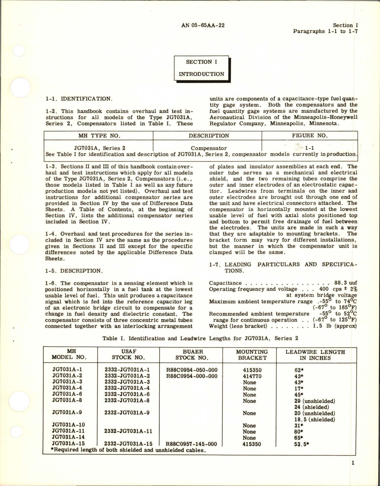 Sample page 5 from AirCorps Library document: Overhaul Instructions for Compensator - JG7031A 