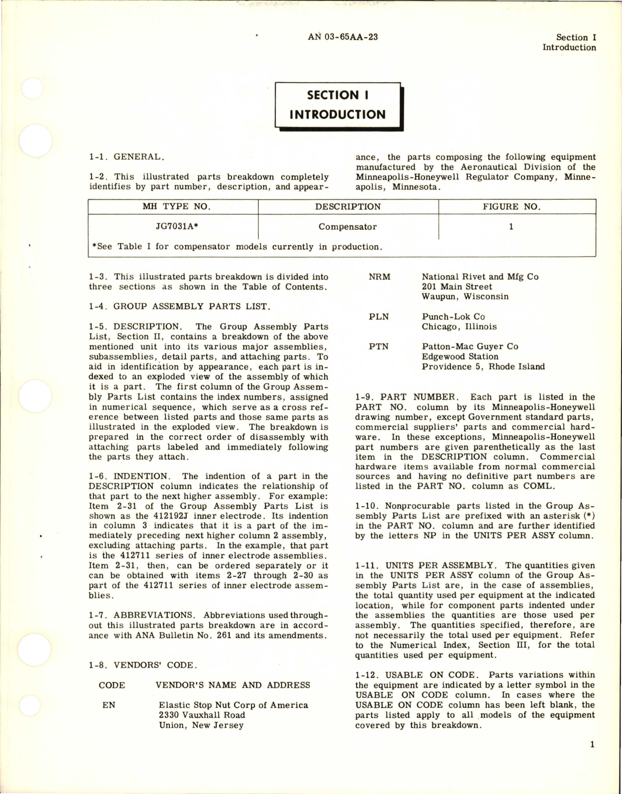 Sample page 5 from AirCorps Library document: Illustrated Parts Breakdown for Compensator - JG7031A 