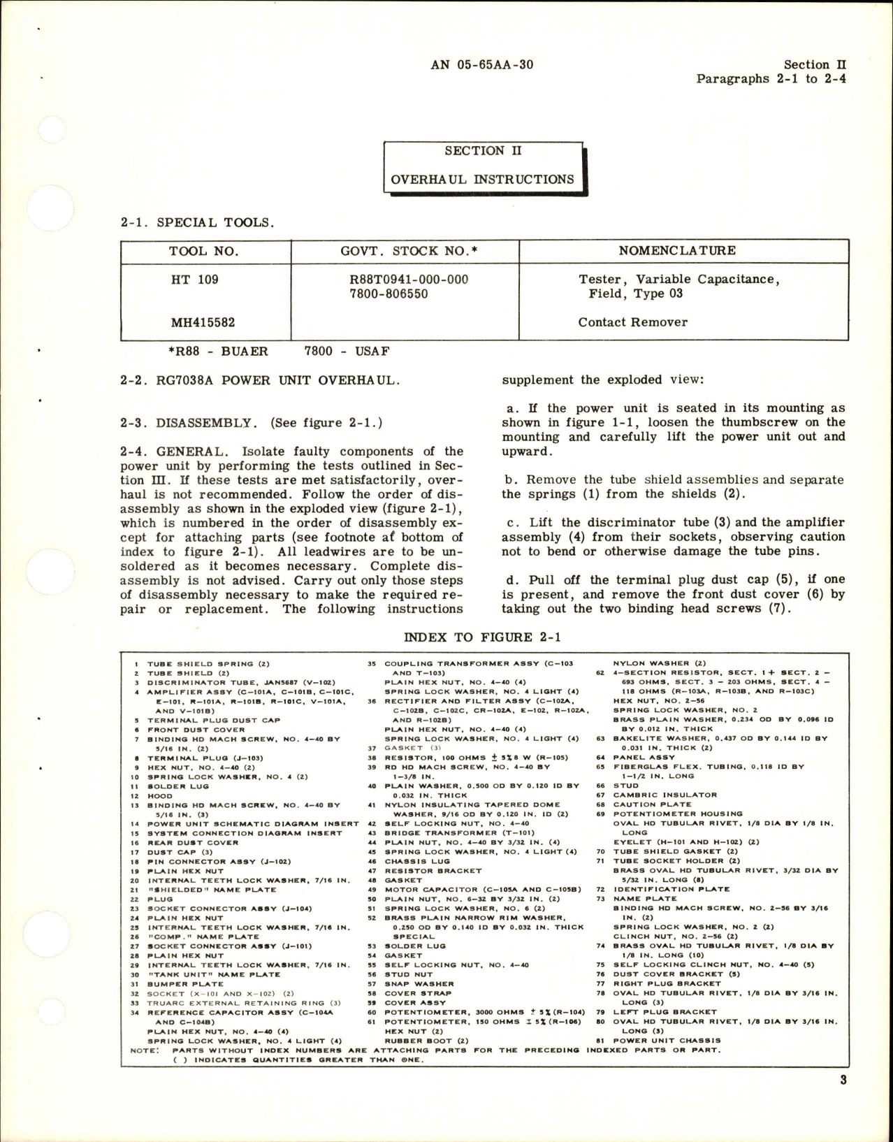 Sample page 7 from AirCorps Library document: Overhaul Instructions for Capacitor Fuel and Oil Quantity Gage Power Unit and Power Unit Mounting Rack