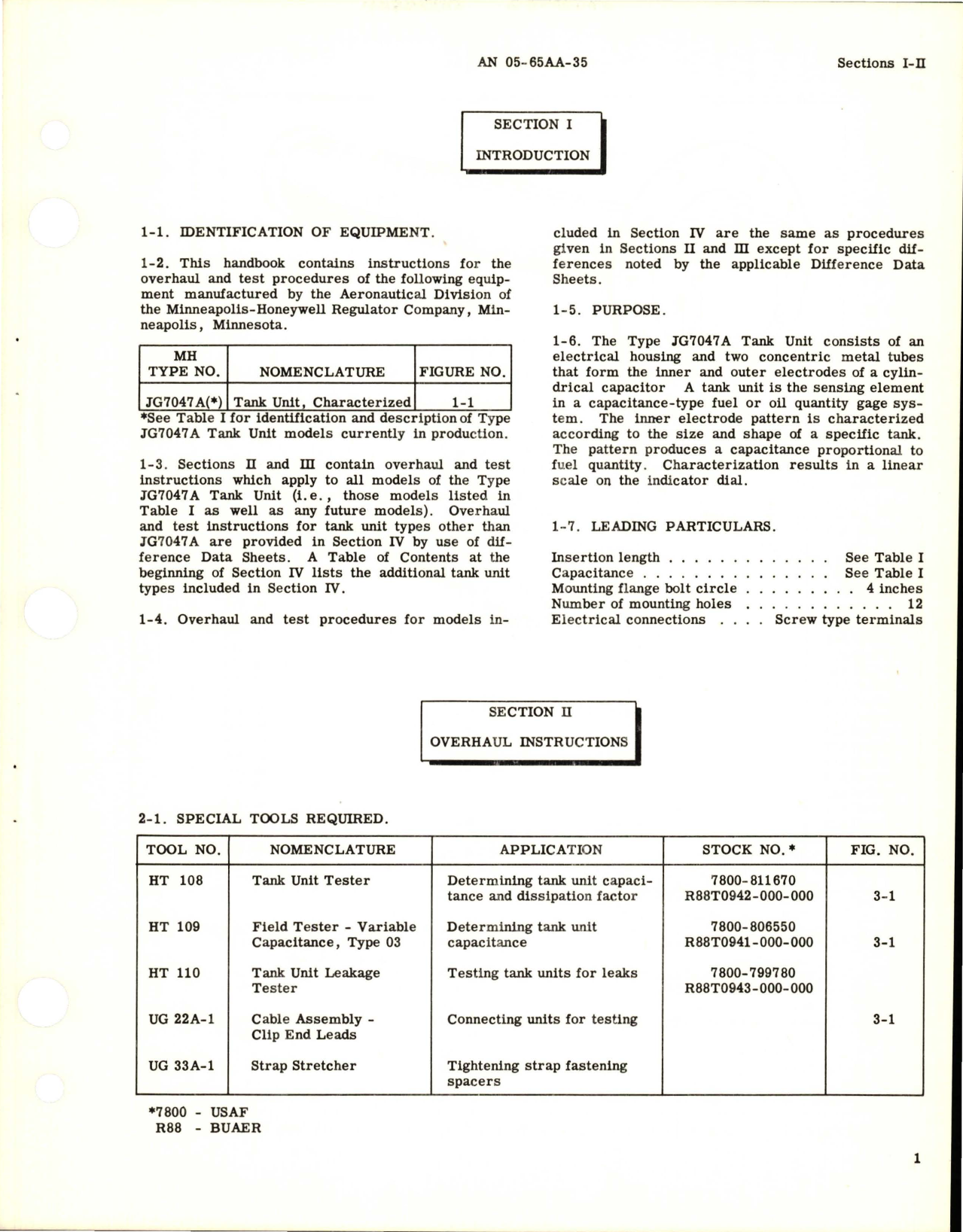 Sample page 5 from AirCorps Library document: Overhaul Instructions for Capacitor Fuel and Oil Quantity Gage Tank Units - Types JG7046A and JG7047A 