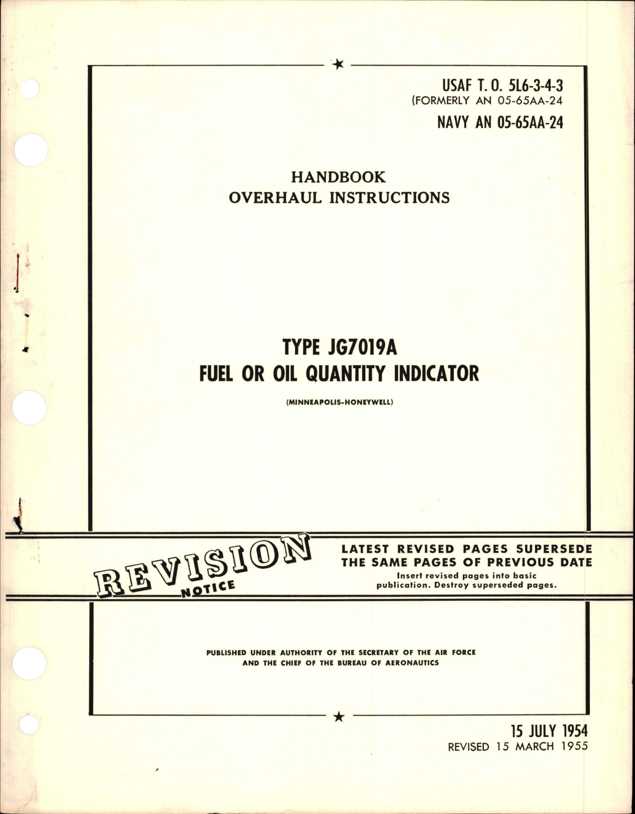 Sample page 1 from AirCorps Library document: Revision to Overhaul Instructions for Fuel or Oil Quantity Indicator 