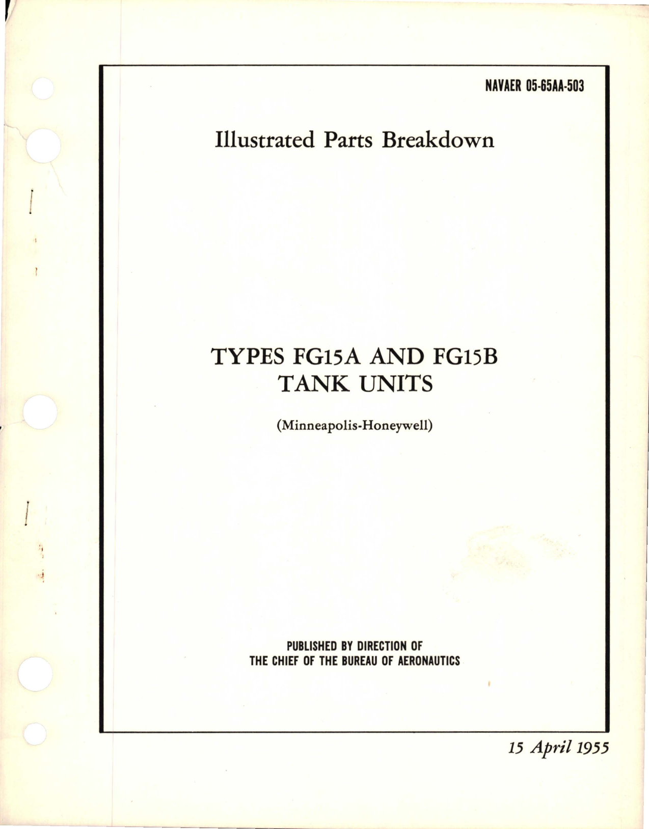 Sample page 1 from AirCorps Library document: Illustrated Parts Breakdown for Tank Units - Types FG15A and FG15B