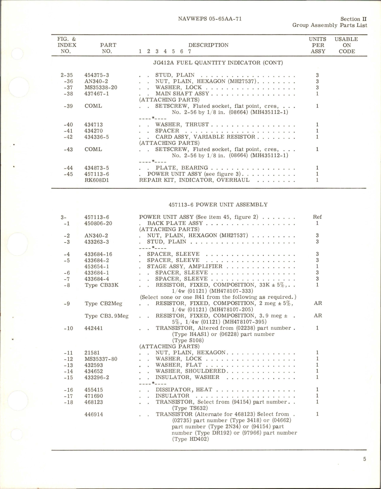 Sample page 7 from AirCorps Library document: Illustrated Parts Breakdown for Fuel Quantity Indicator - JG412A1 