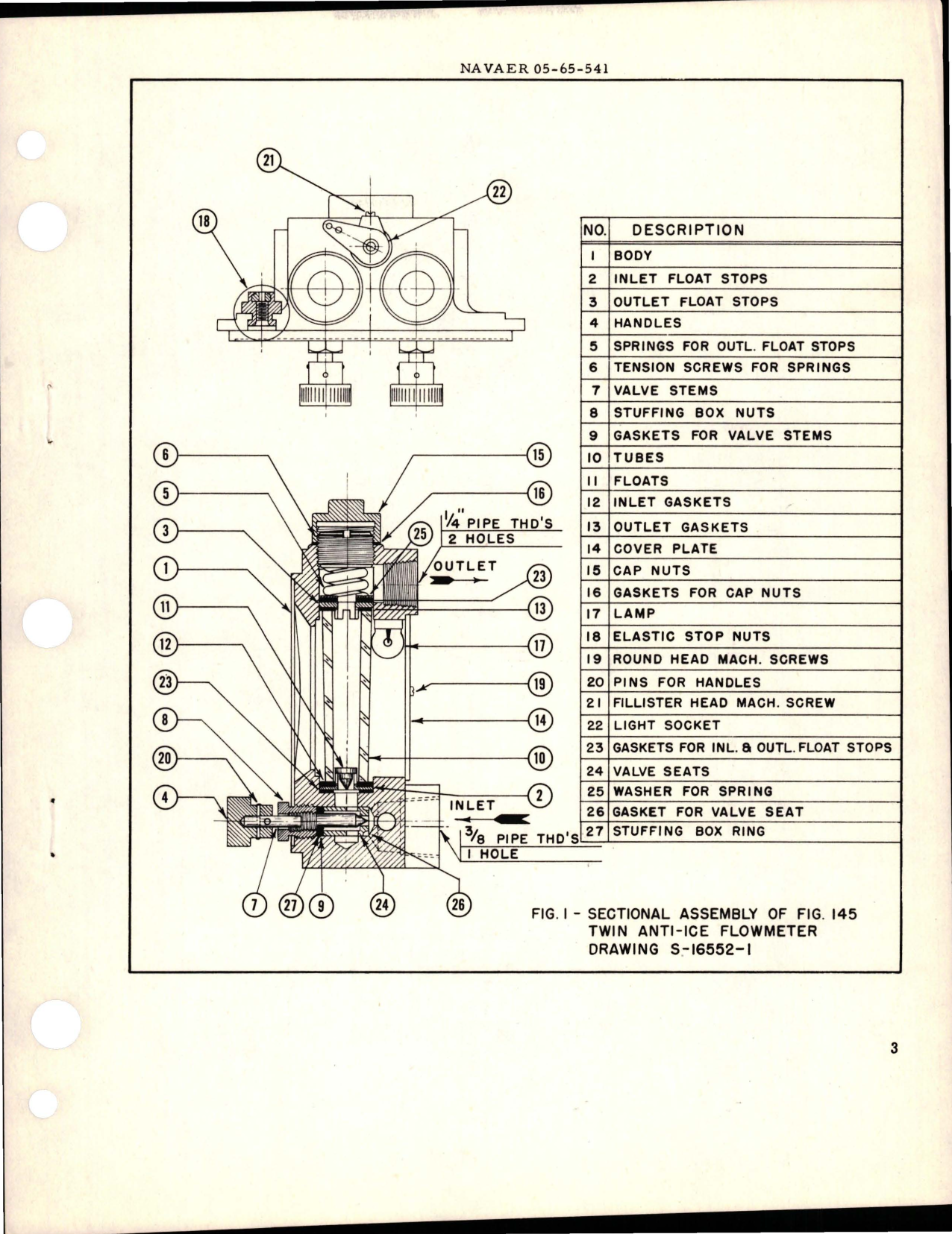 Sample page 5 from AirCorps Library document: Operation and Service Instructions with Parts List for Twin Anti-Ice Flowmeter - Figure 145