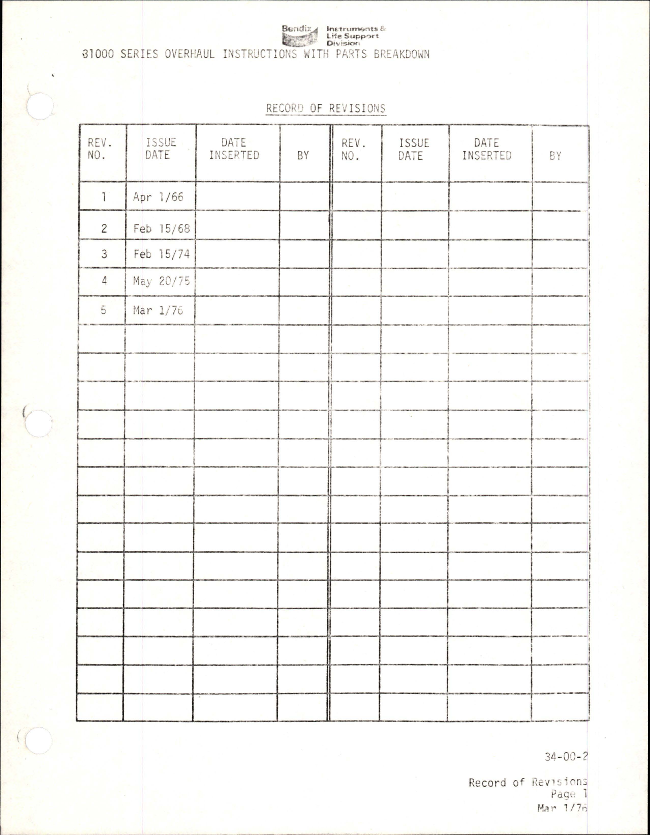 Sample page 7 from AirCorps Library document: Overhaul Instructions with Parts Breakdown for Mach Airspeed Warning Switch - Type 31000 Series