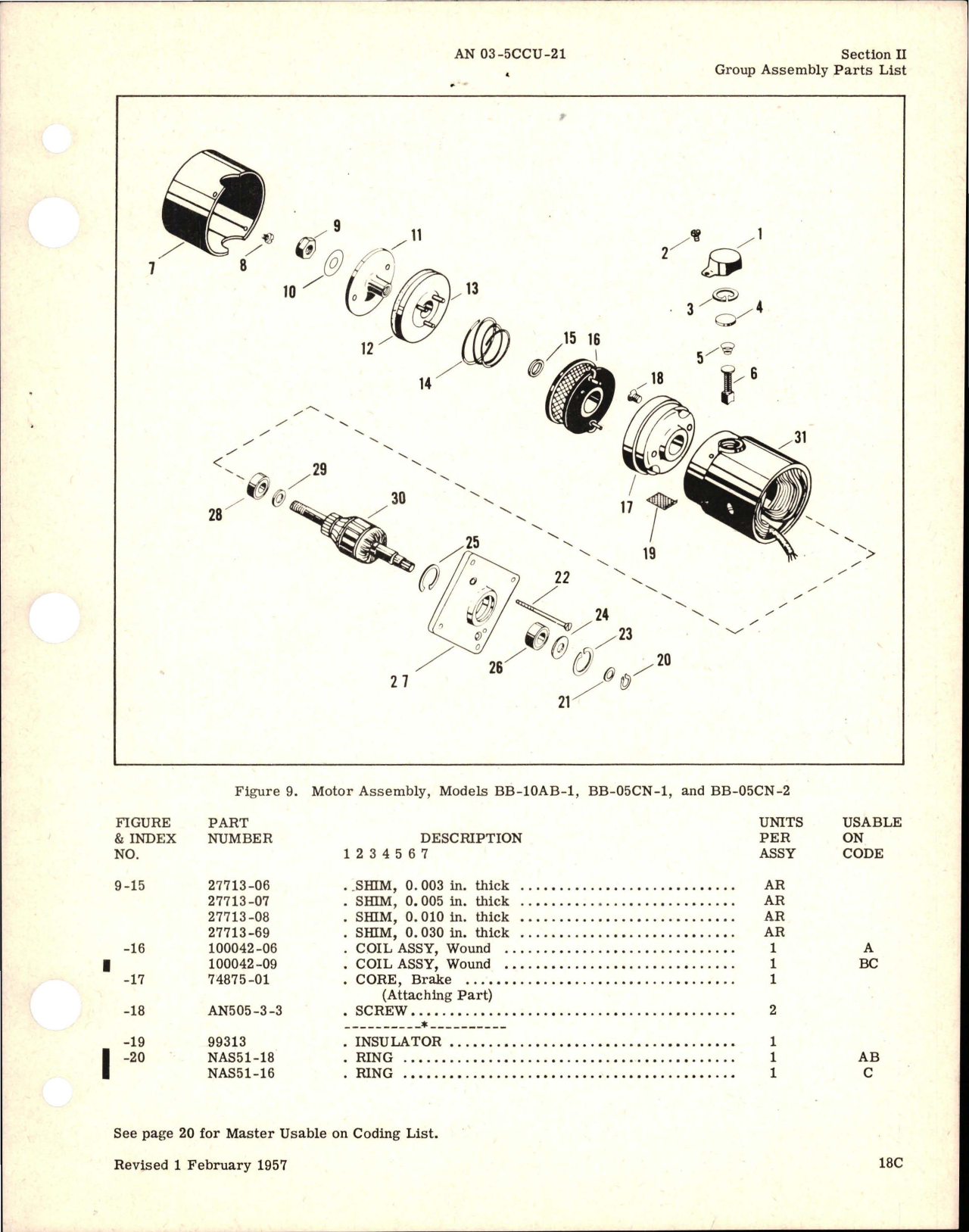 Sample page 5 from AirCorps Library document: Illustrated Parts Breakdown for Fractional Horsepower Motors - B Frame Series