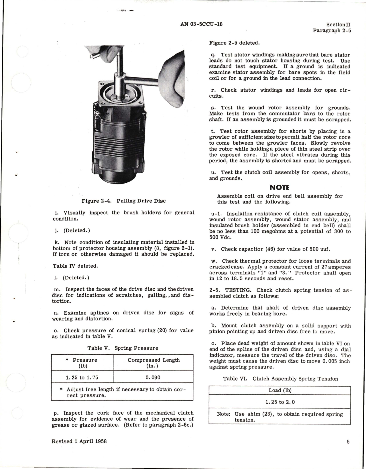 Sample page 7 from AirCorps Library document: Overhaul Instructions for Fractional Horsepower Electric Motors - C Frame Series 