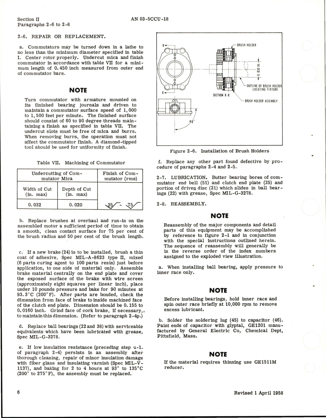 Sample page 8 from AirCorps Library document: Overhaul Instructions for Fractional Horsepower Electric Motors - C Frame Series 