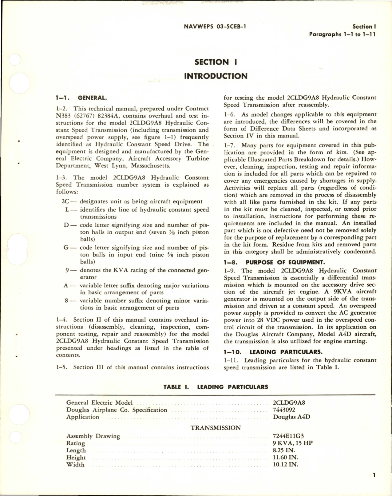 Sample page 5 from AirCorps Library document: Overhaul Instructions for Hydraulic Constant Speed Transmission - Model 2CLDG9A8 