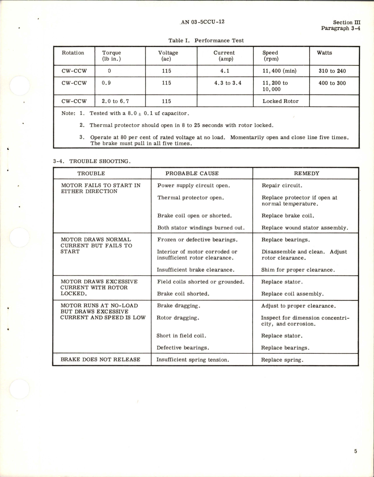 Sample page 7 from AirCorps Library document: Overhaul Instructions for Fractional Horsepower Electric Motors - 20 Frame Series 