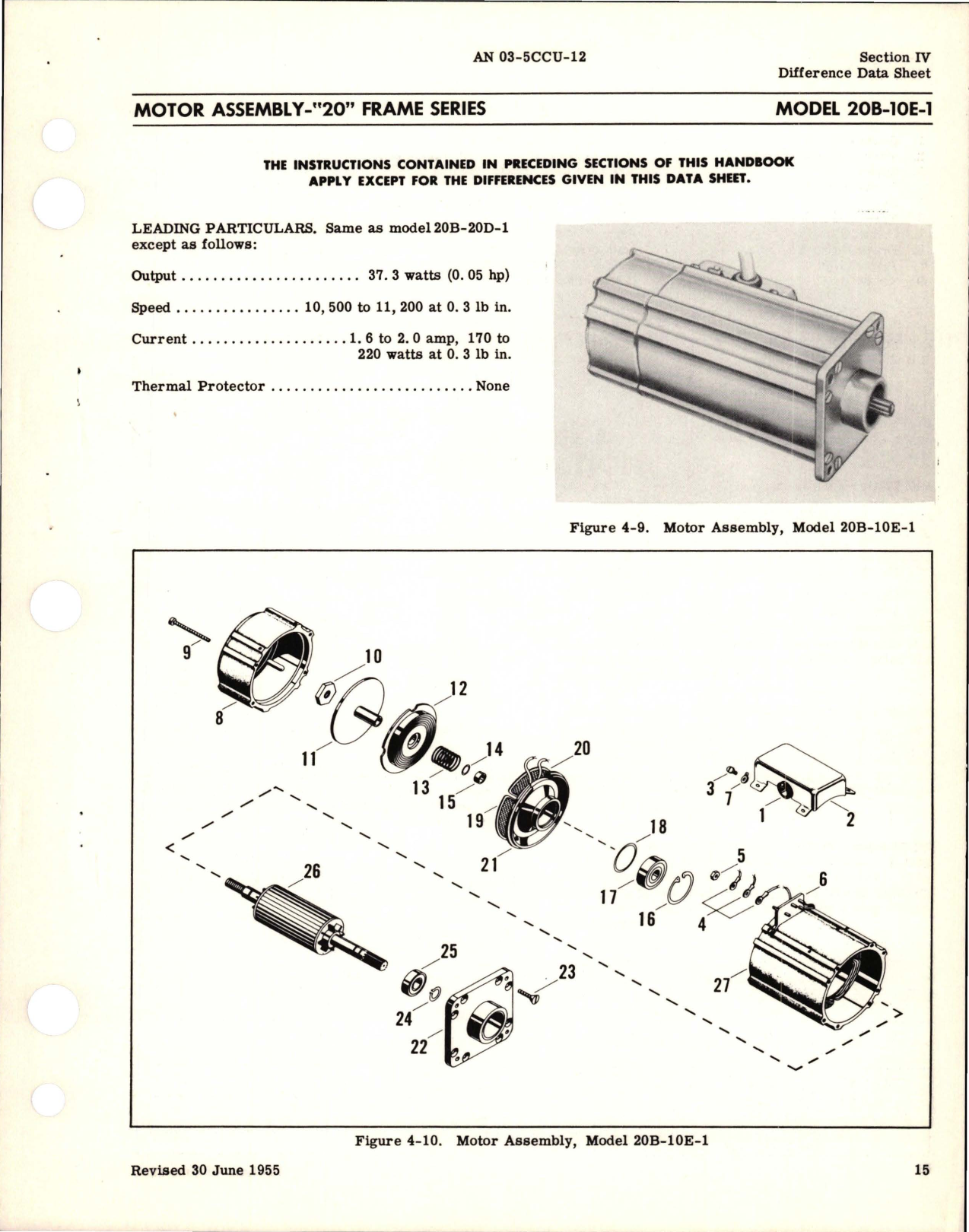 Sample page 5 from AirCorps Library document: Overhaul Instructions for Fractional Horsepower Electric Motors - 20 Frame Series 