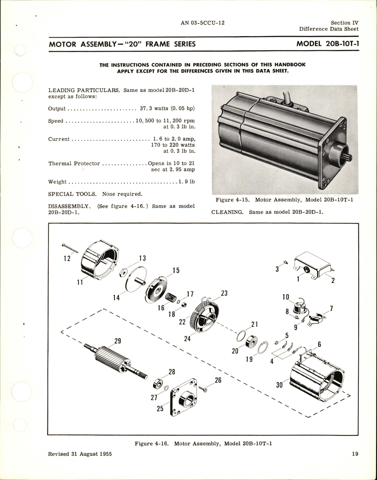 Sample page 5 from AirCorps Library document: Overhaul Instructions for Fractional Horsepower Electric Motors - 20 Frame Series 