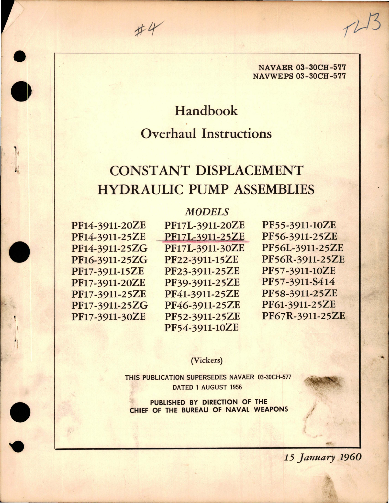 Sample page 1 from AirCorps Library document: Overhaul Instructions for Constant Displacement Hydraulic Pump Assemblies